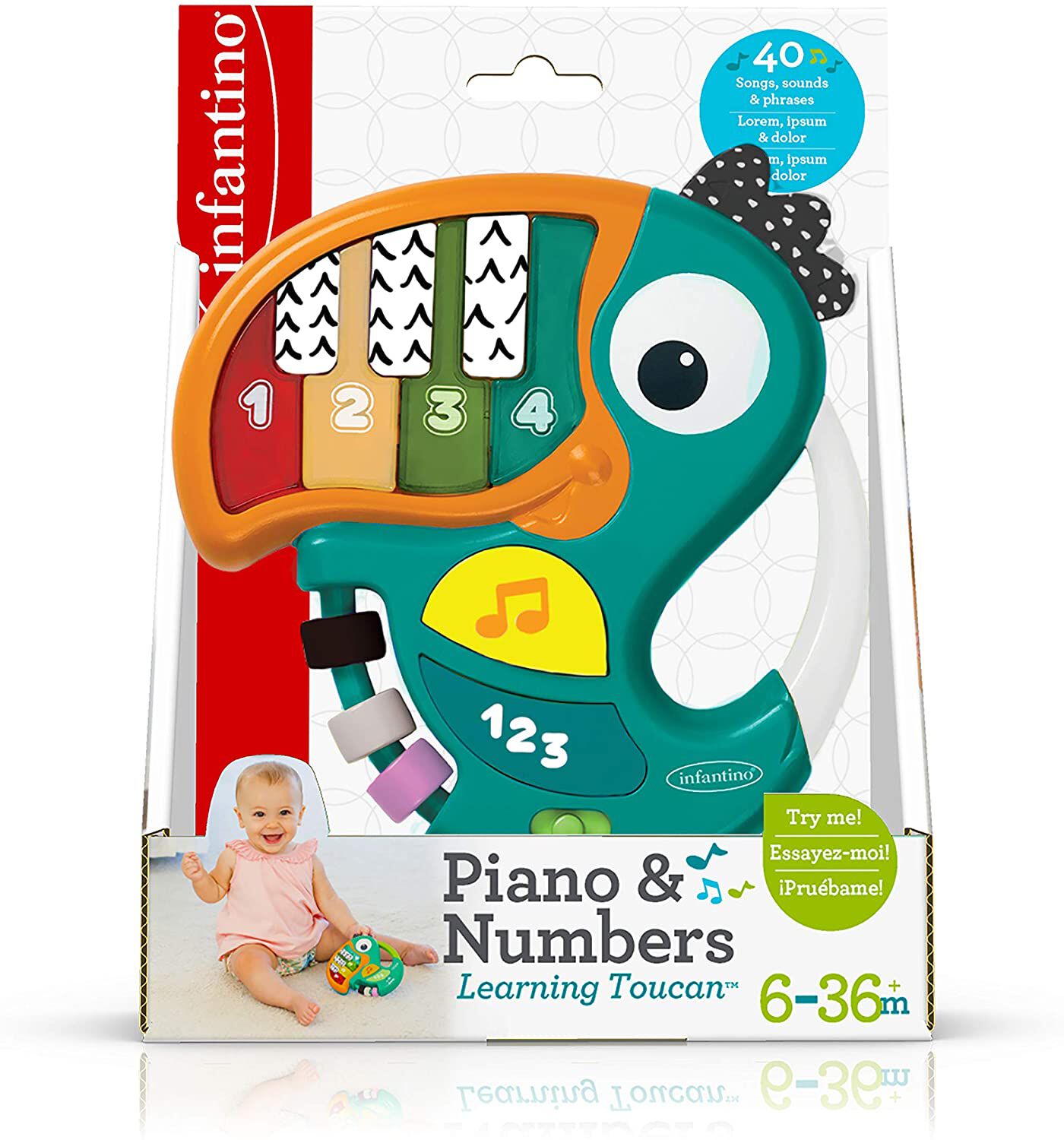 INFANTINO PIANO &amp; NUMBERS LEARNING TOUCAN