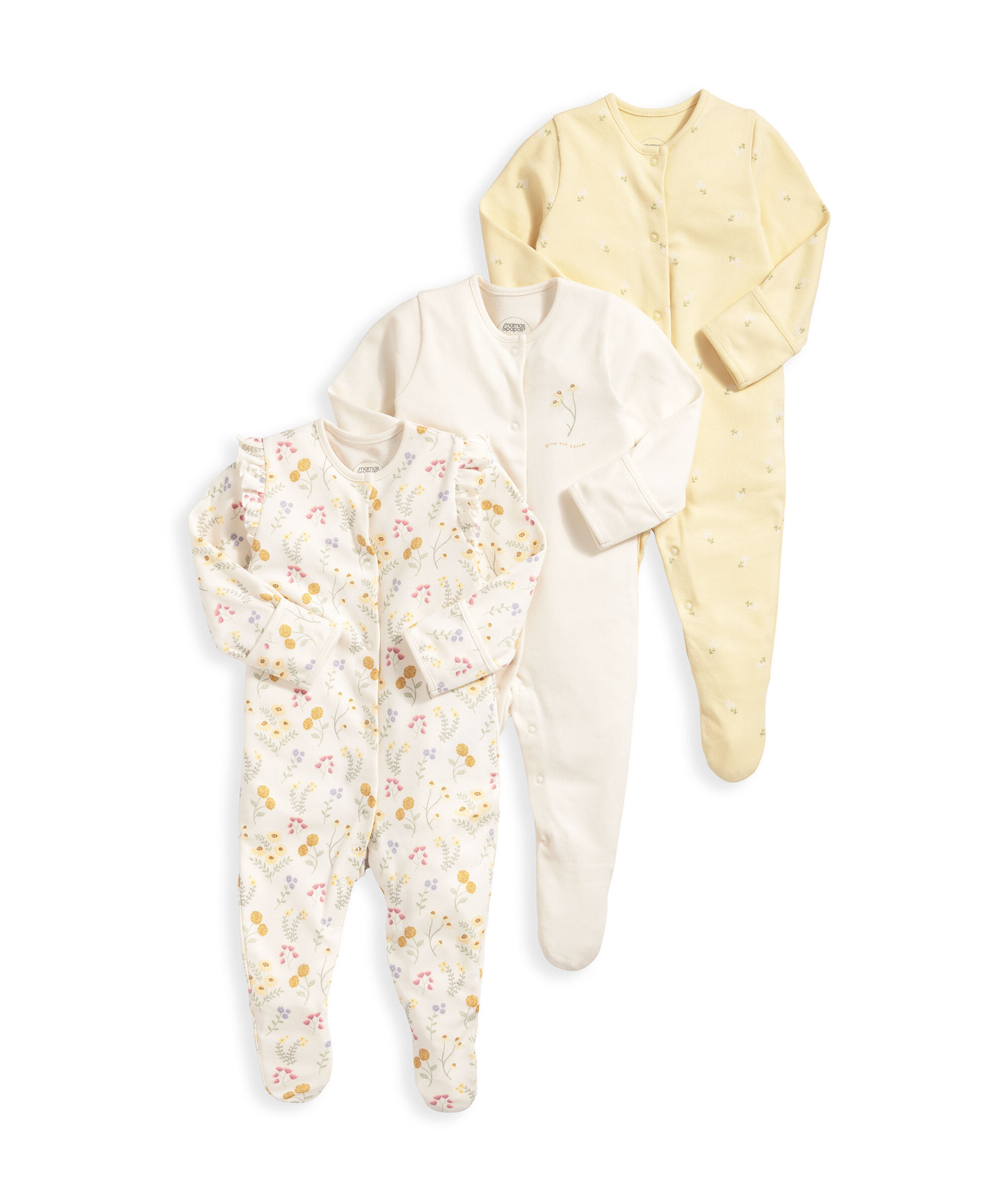 Botanical Garden Sleepsuits (Set of 3) - Yellow image number 2