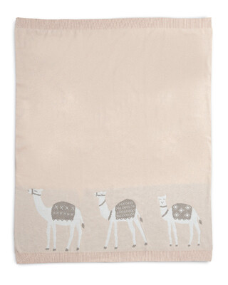 Knitted Blanket (70x90cm) - Pink Camel