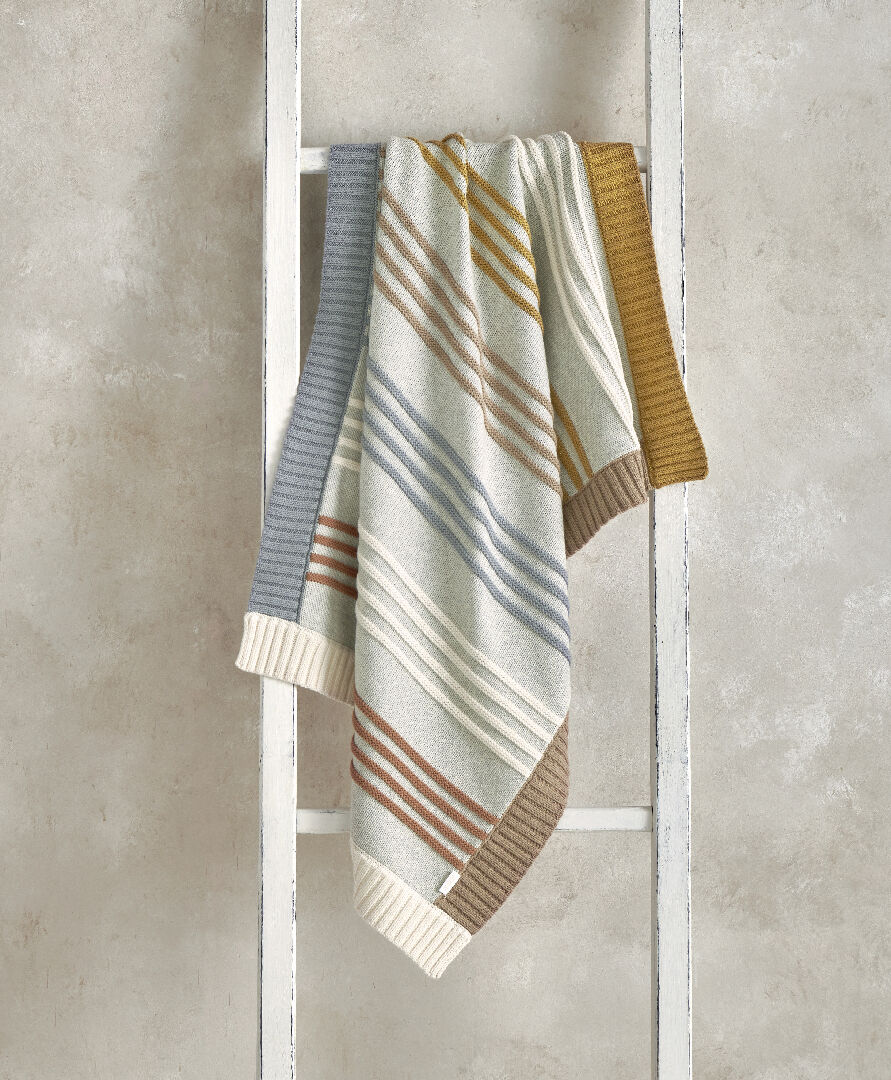 Knitted Blanket - Multi Brder Stripe