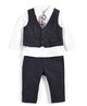 Navy Floral Waistcoat, Shirt, Tie & Trousers Set image number 1