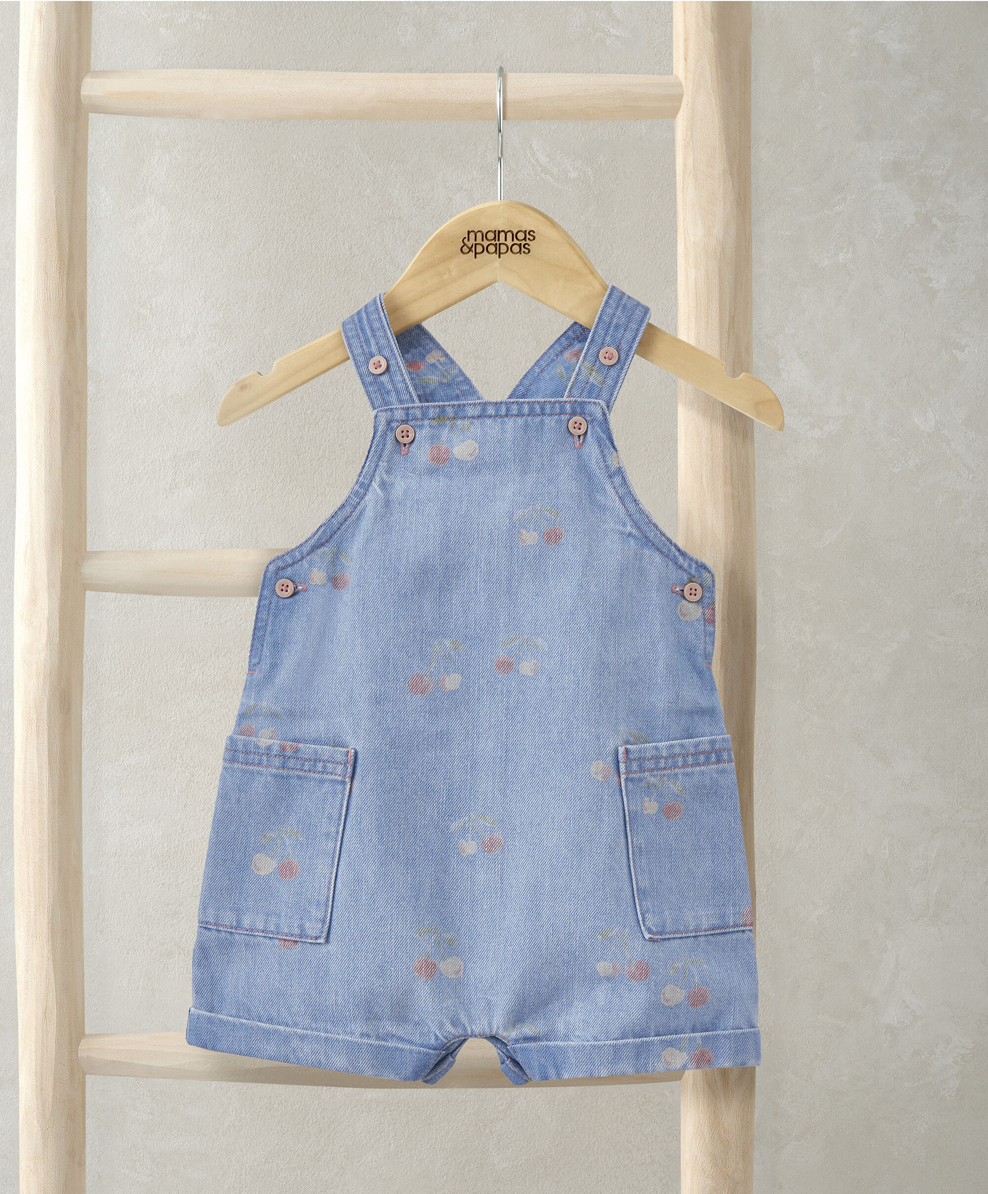 Cherry Denim Dungarees  image number 1
