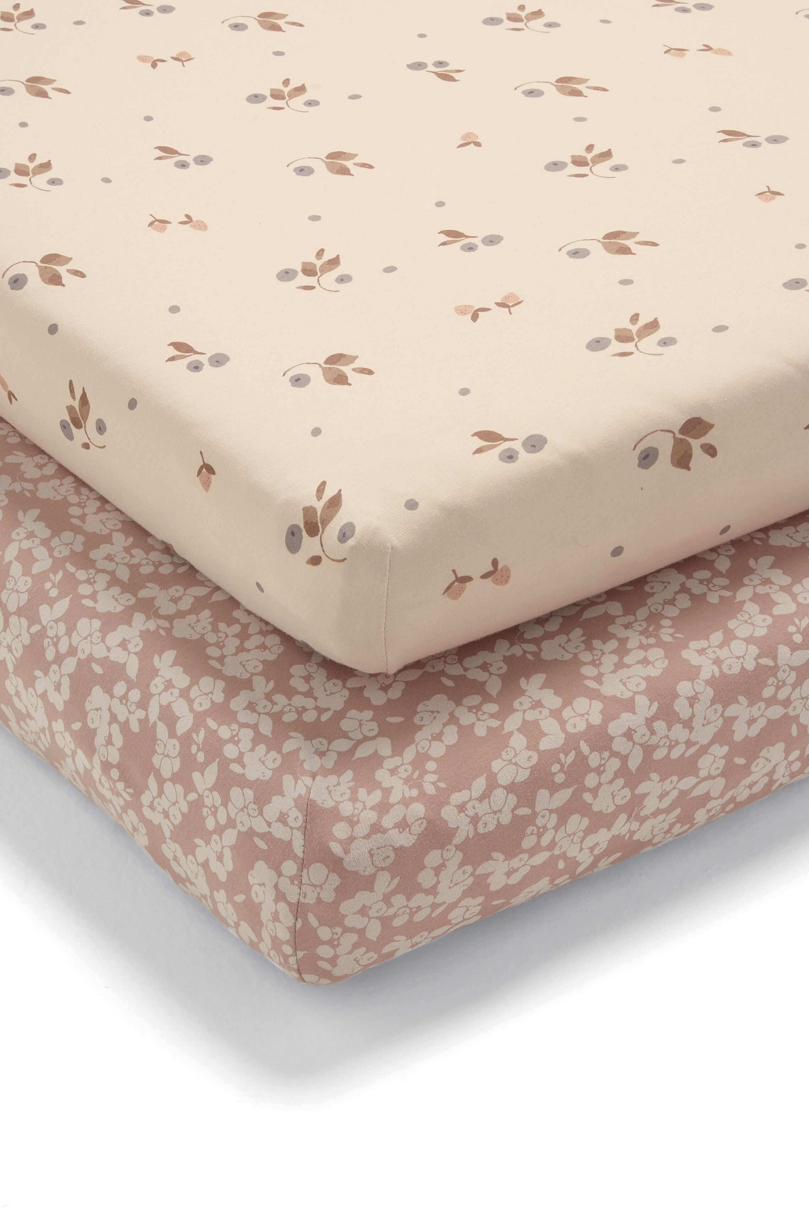 Cotbed Fitted Sheets (2 Pack) &ndash; Berry/Peony image number 2
