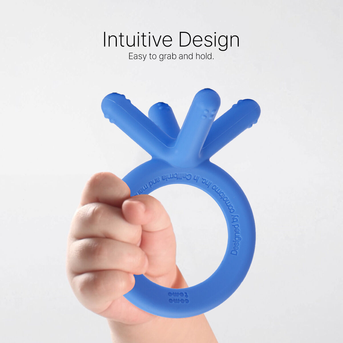 Comotomo Silicone Baby Teether Blue 3 Months + image number 4