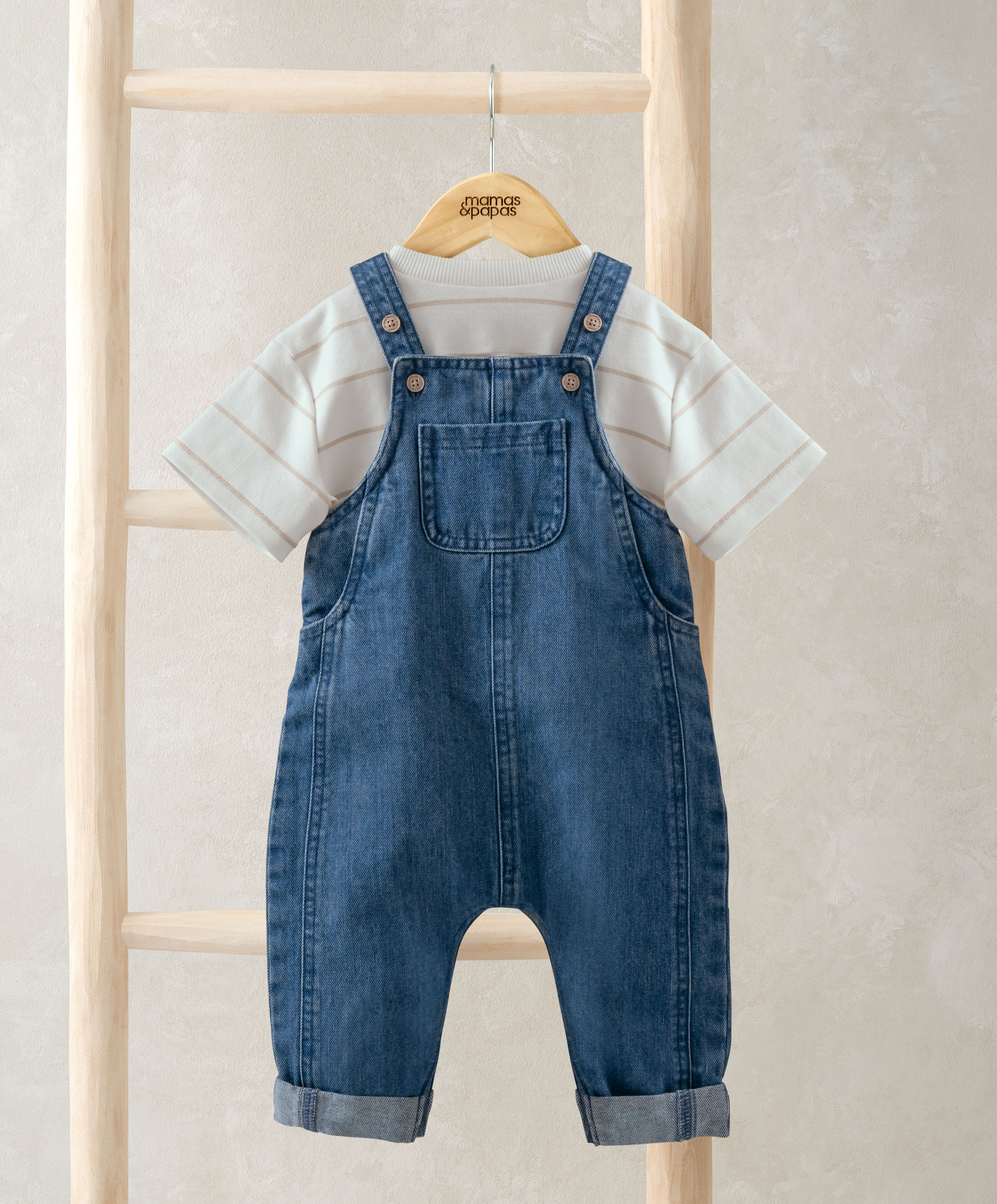 2 Piece T-Shirt &amp; Denim Dungaree Set