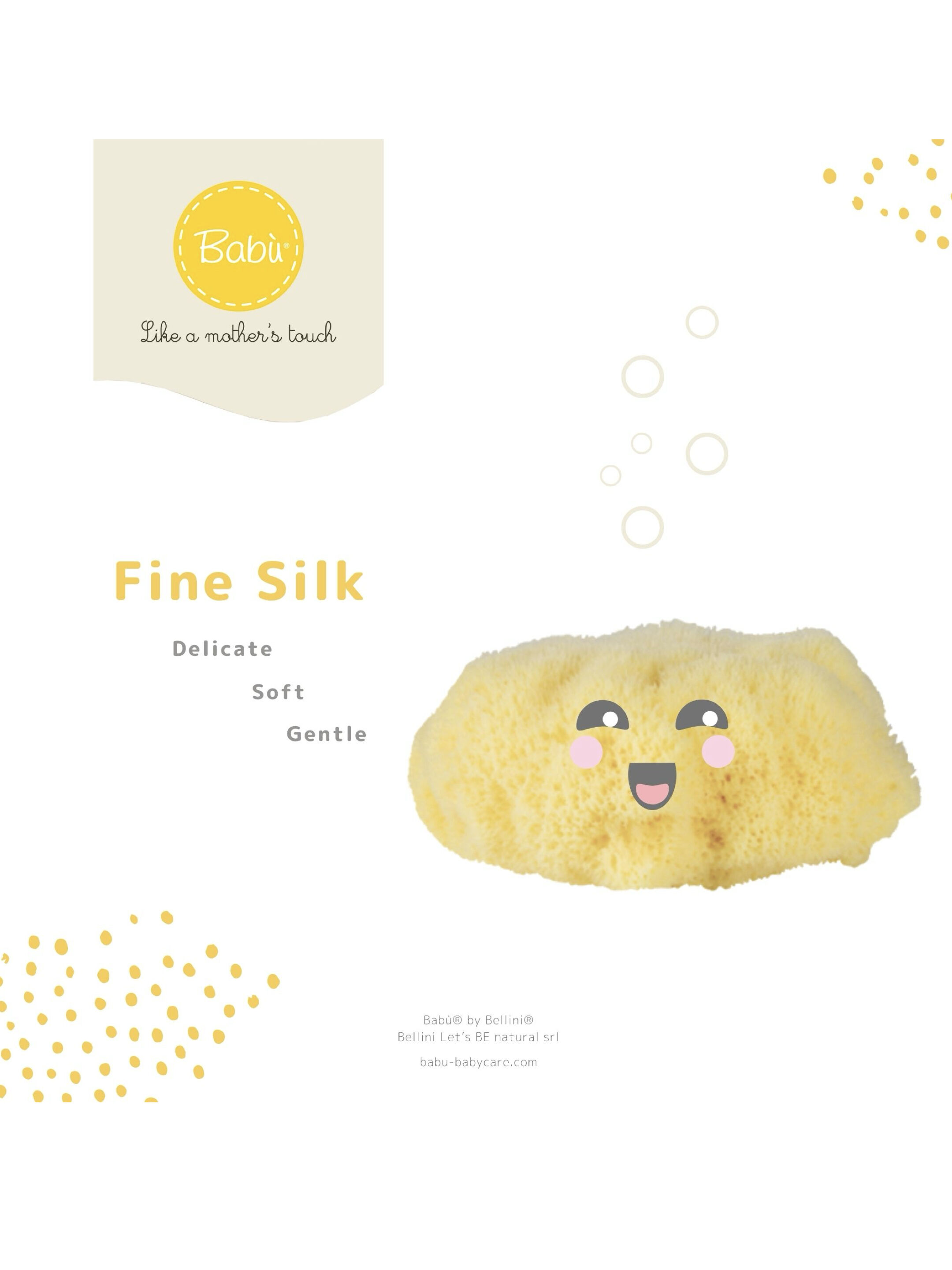 Babu Bellini Premium Fine Silk Sea Sponge 10cm - Natural Baby Bath Sponge image number 6