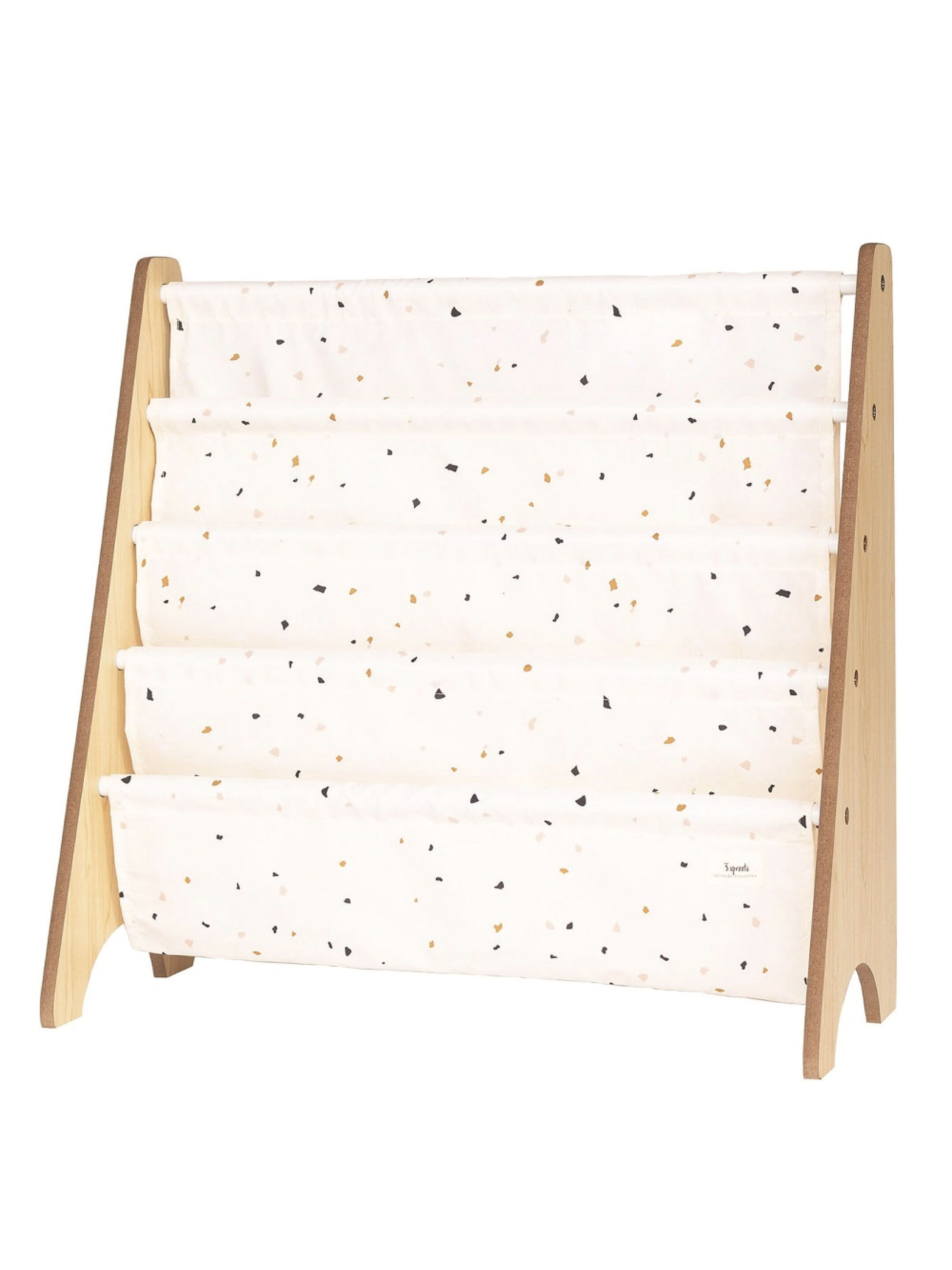 3 Sprouts Recycled Book Rack - Terrazzo Cream image number 1