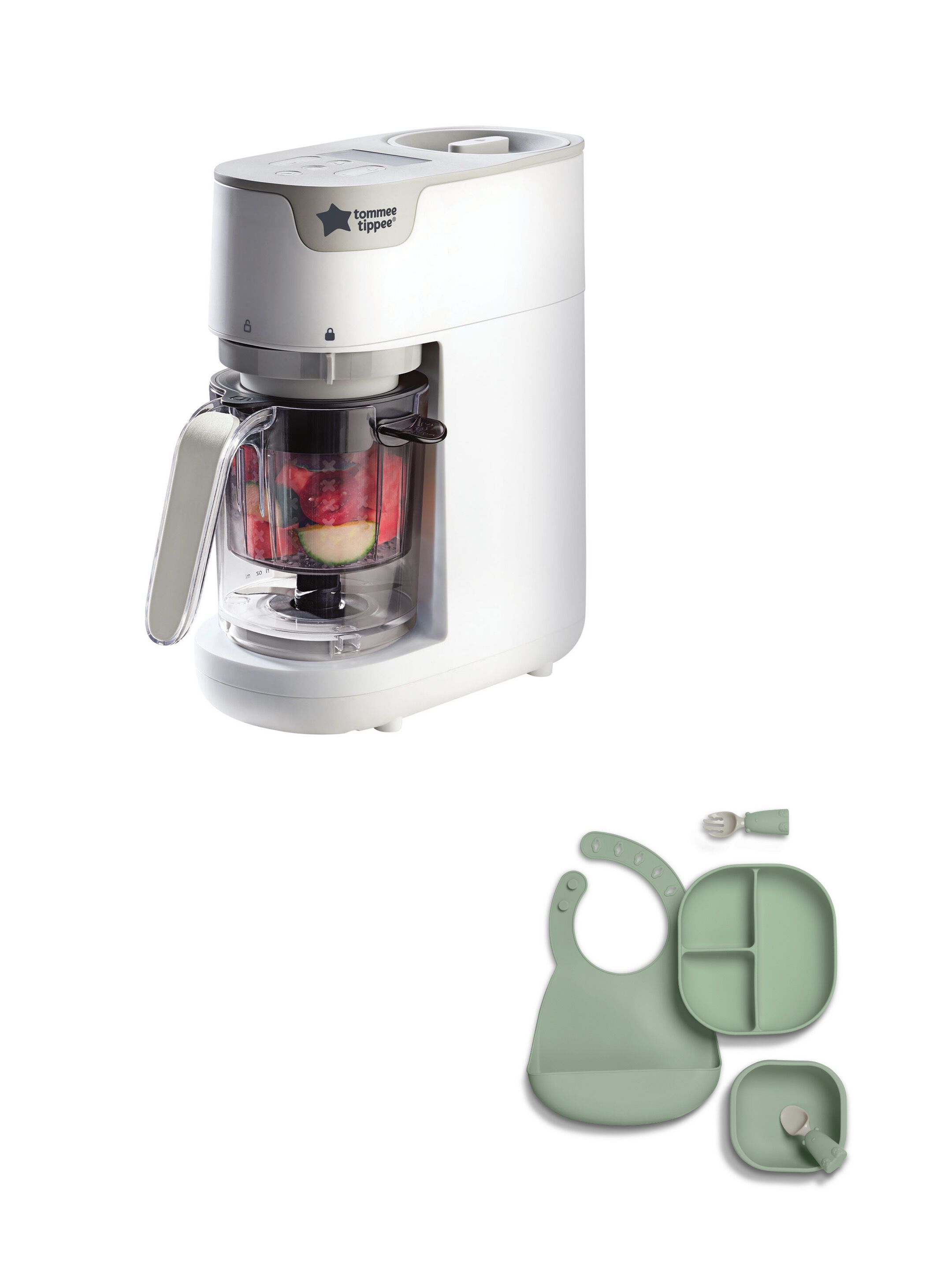 Tommee Tippee Quick Cook 6 IN 1 Food Maker with First Mealtime Silicone Set image number 1