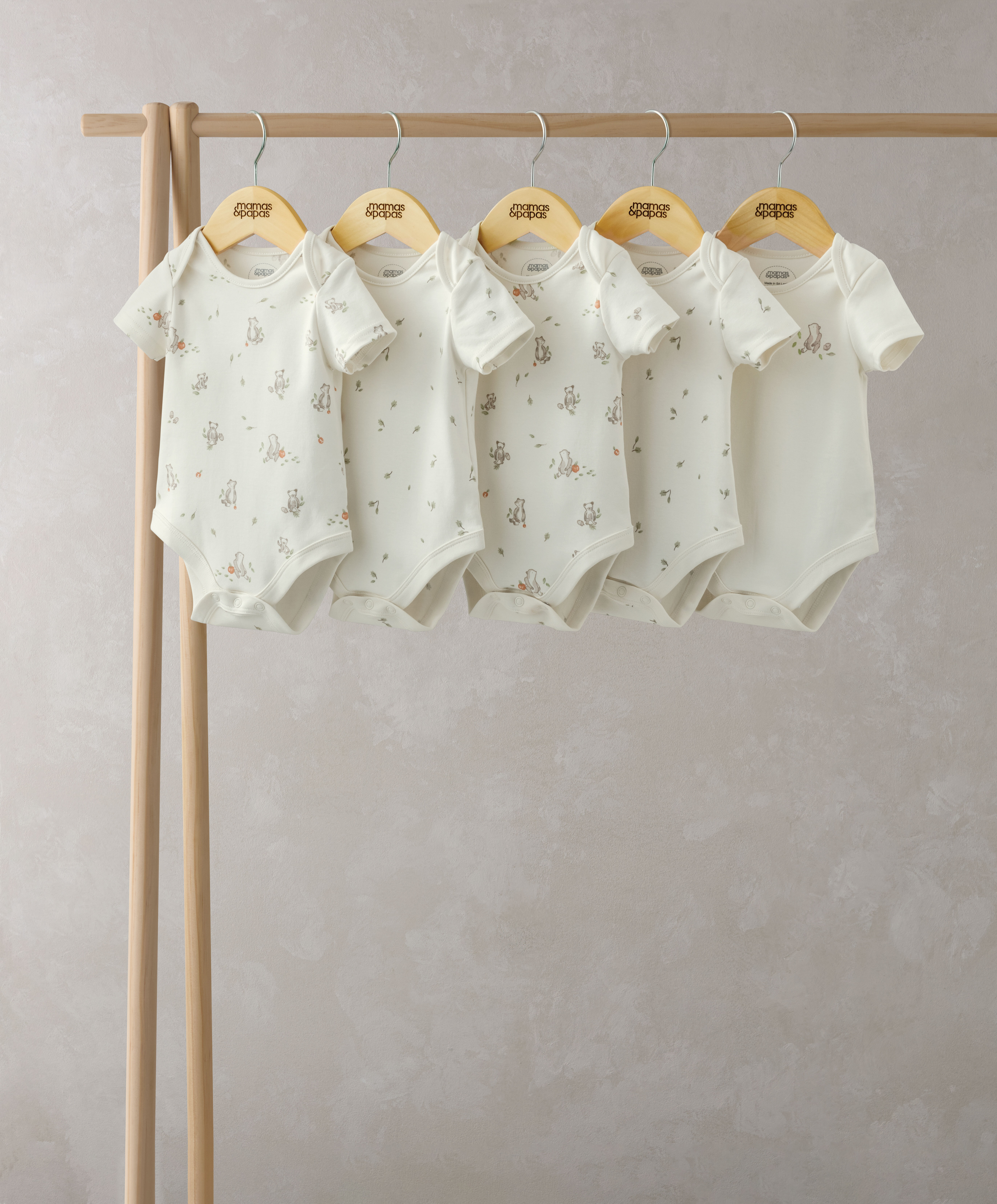 5 Pack Bear Short Sleeve Bodysuits image number 1