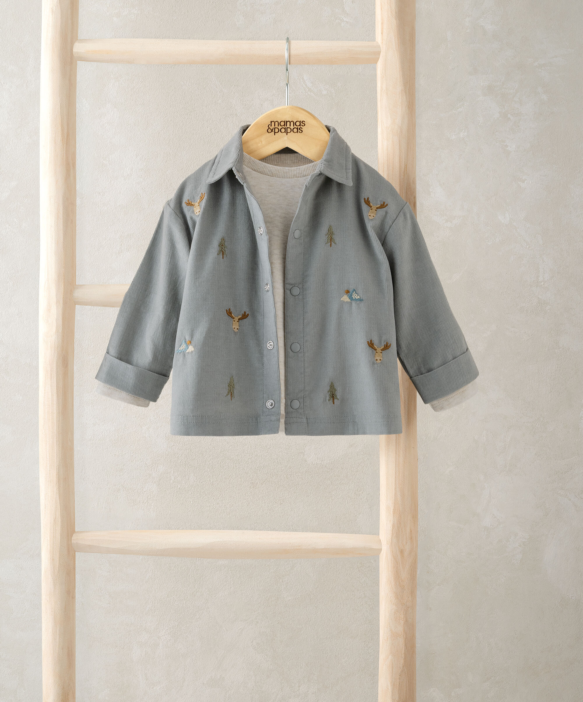 Cord Shirt &amp; T-shirt Outfit Set