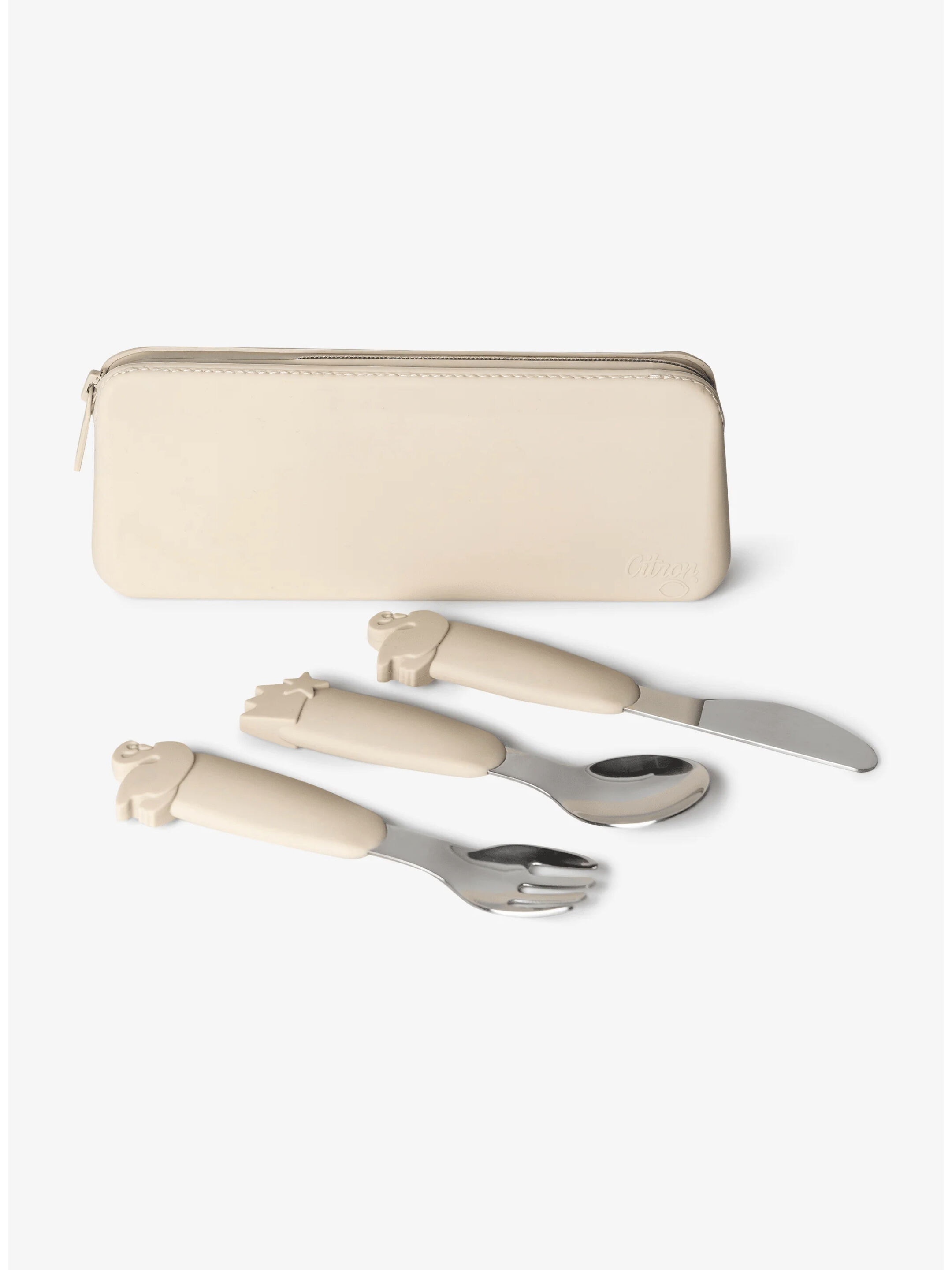 Citron Silicone Cutlery Set with Pouch - Ballerina - Beige image number 5