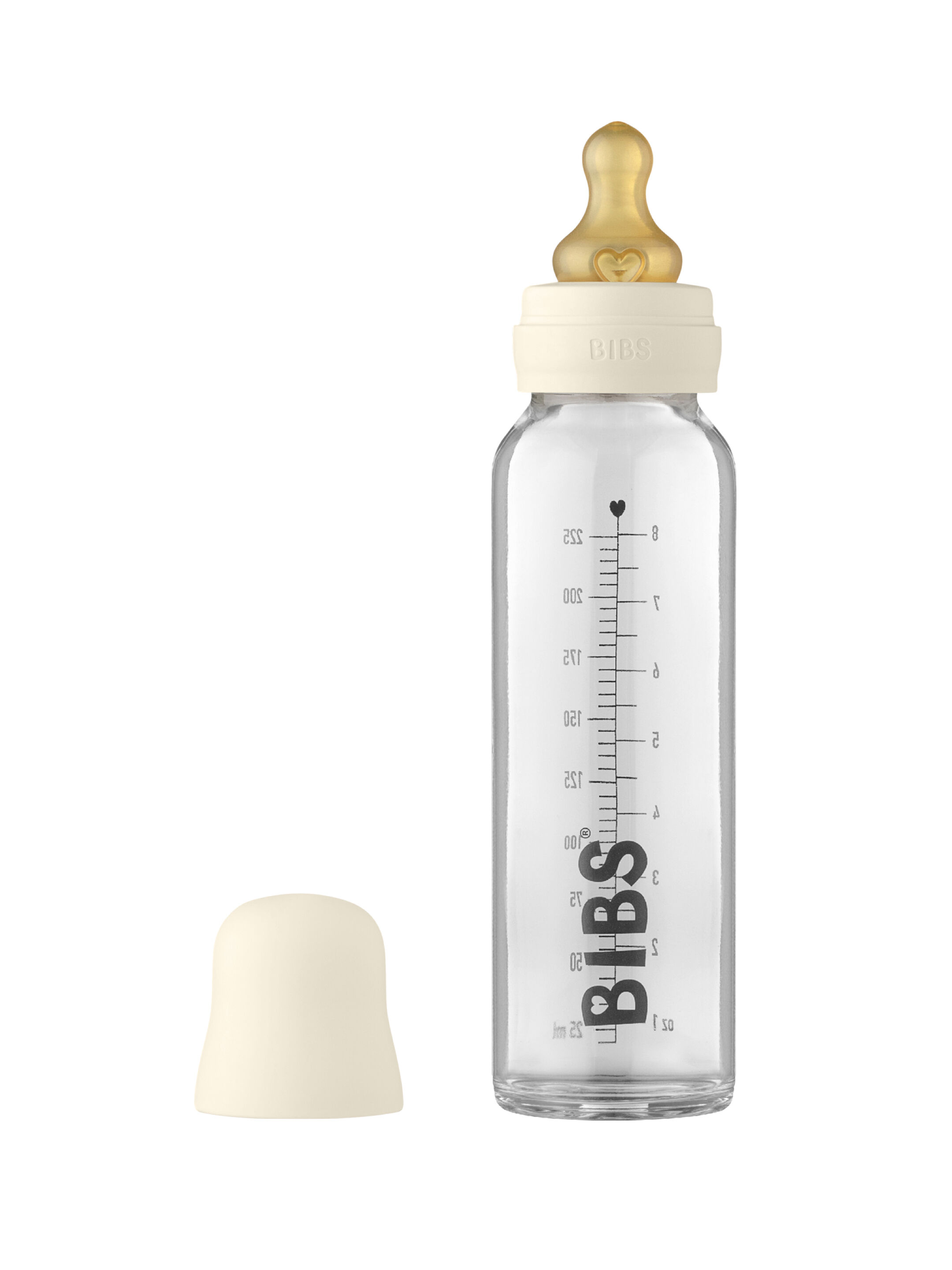 Bibs Baby Glass Bottle - Ivory (225ml)  image number 1