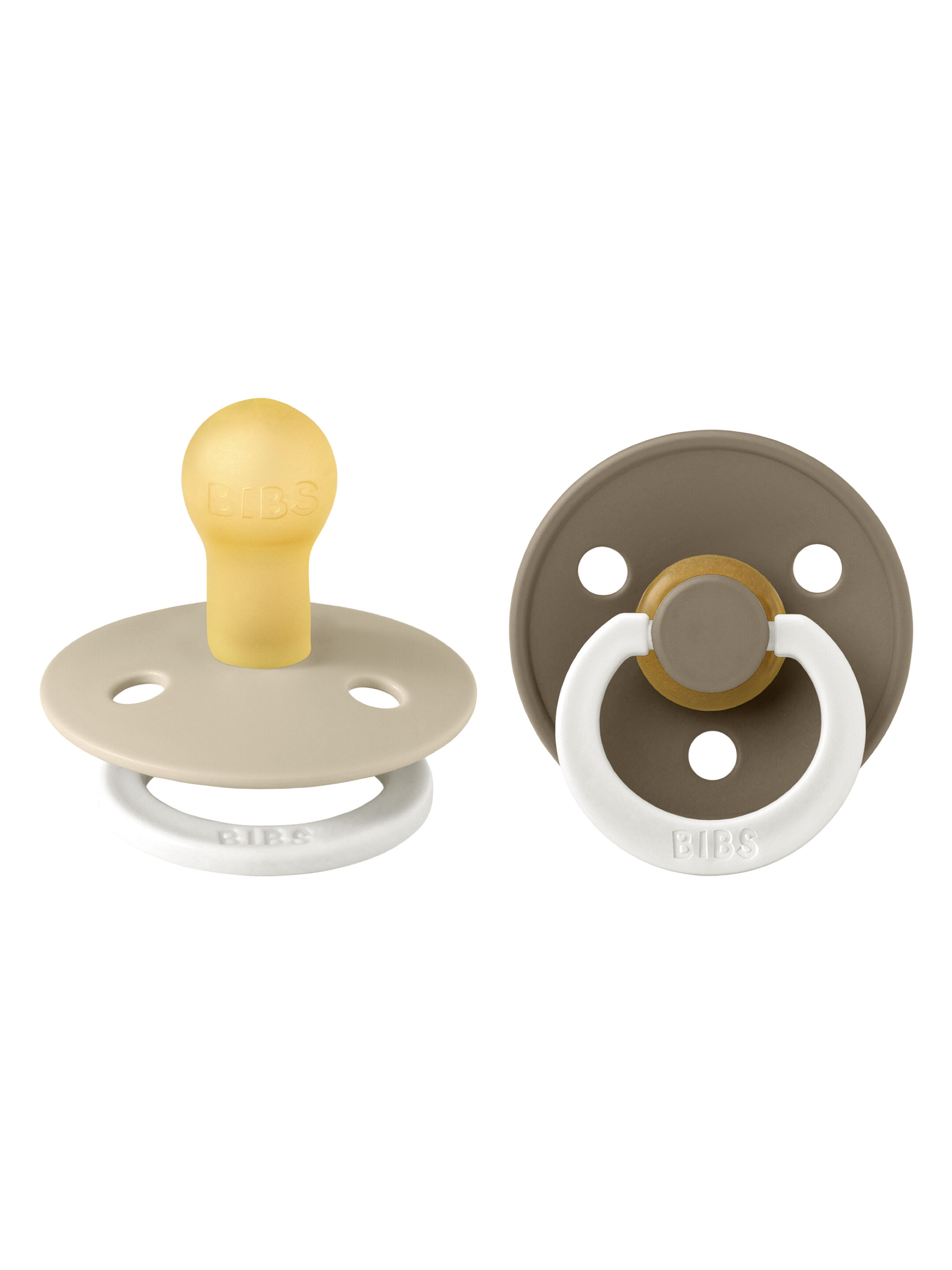 Bibs Colour Pacifier 2 Pack Latex S1 - Vanilla Glow / Dark Oak Glow image number 1