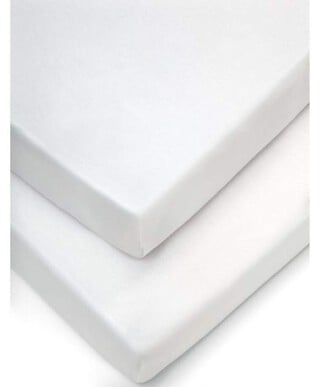 Cotbed Fitted Sheets (Pack of 2) - White