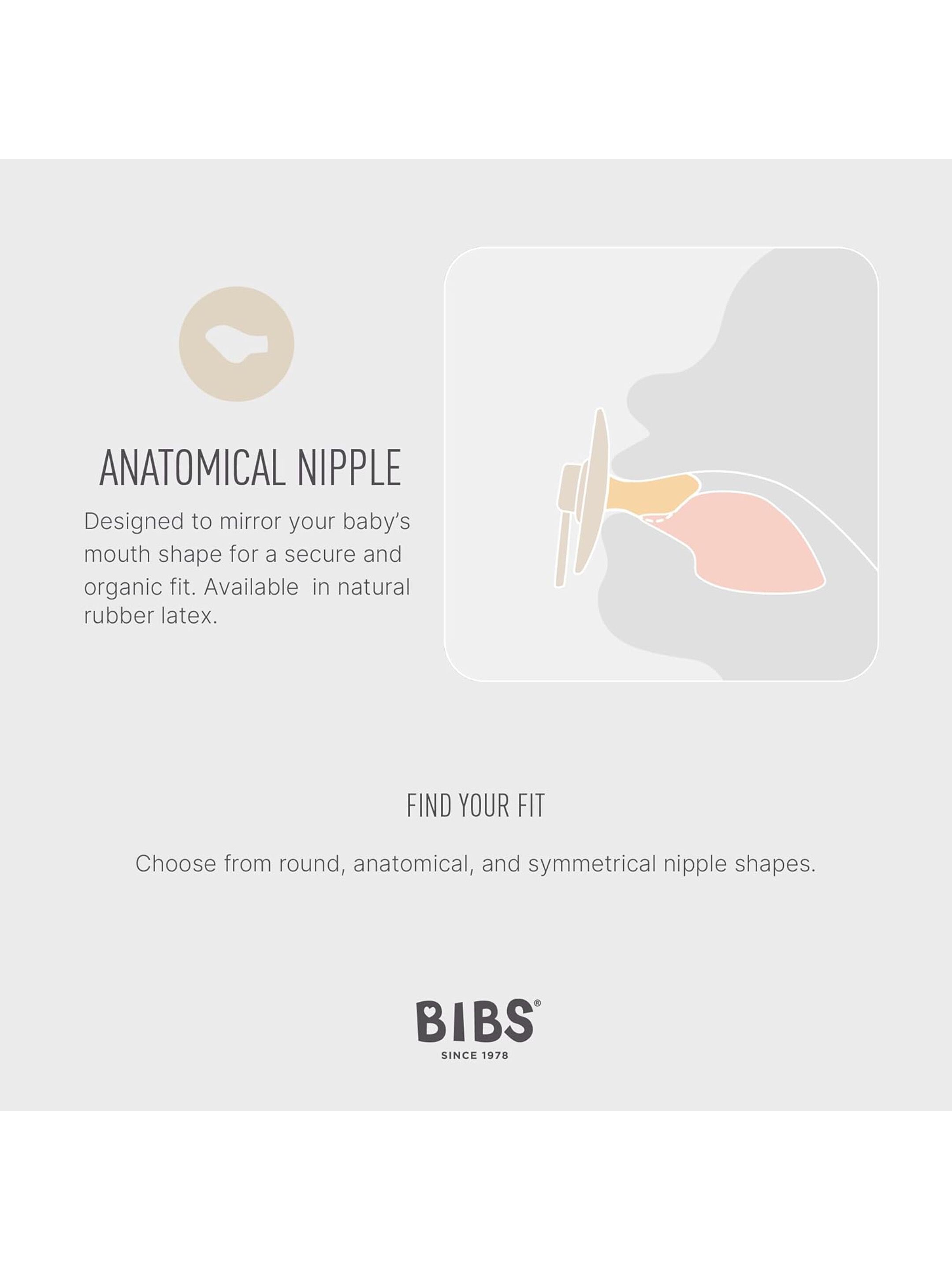 BIBS Pacifier Colour 2 PACK Anatomical Latex Size 1 Vanilla/Candy Apple image number 3