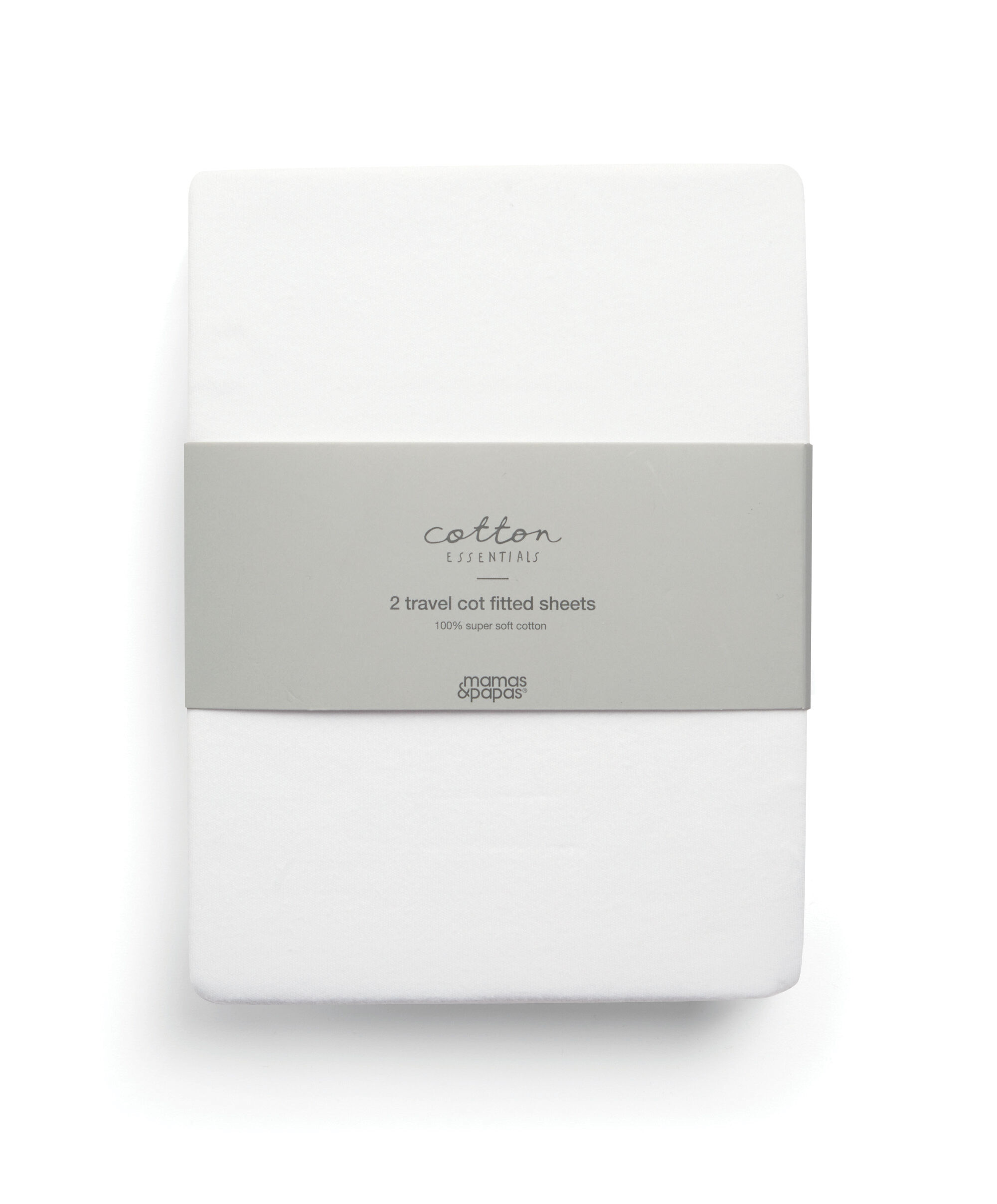 Travel Cot Fitted Sheets (2 Pack) - White image number 3