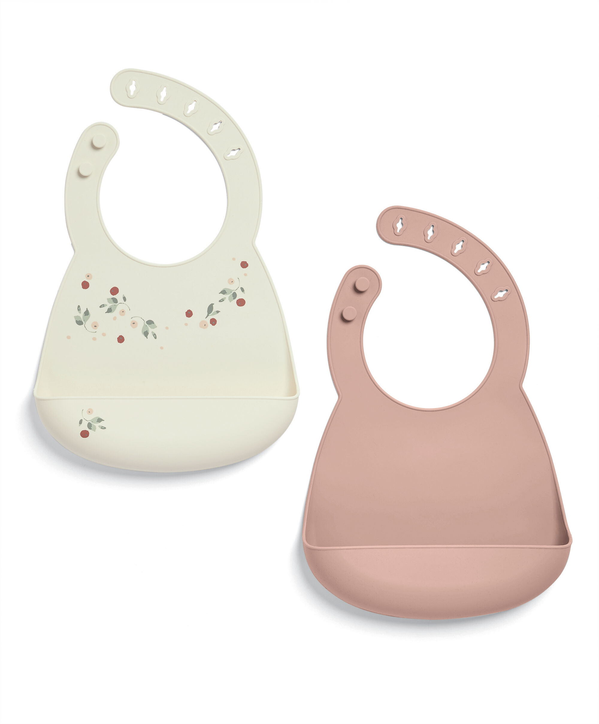 Silicone Bibs (Pack of 2) - Floral Berry image number 2