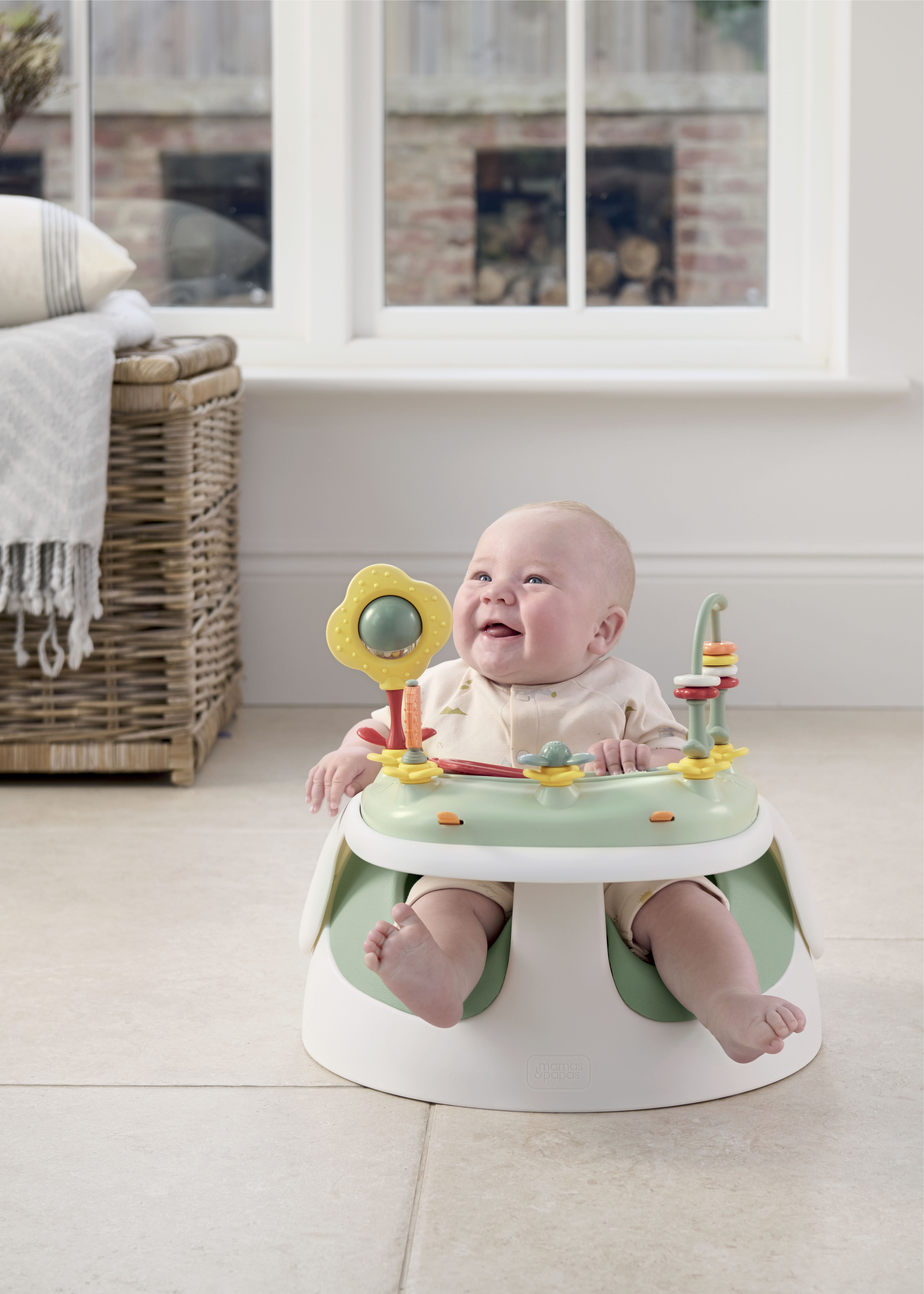 Baby Snug Floor Seat with Activity Tray - Eucalyptus
