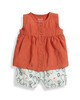 Linen Blouse & Printed Jersey Bloomers Set image number 1