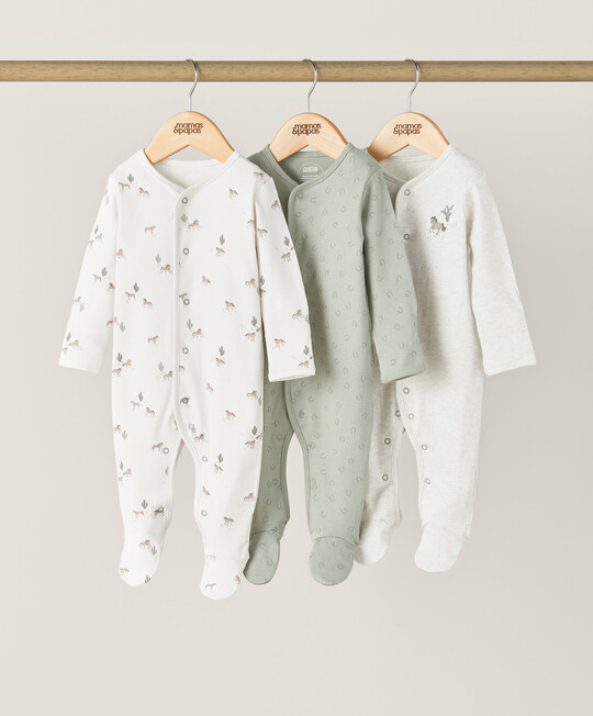 3 pack Life Of A Cowboy Sleepsuits image number 1