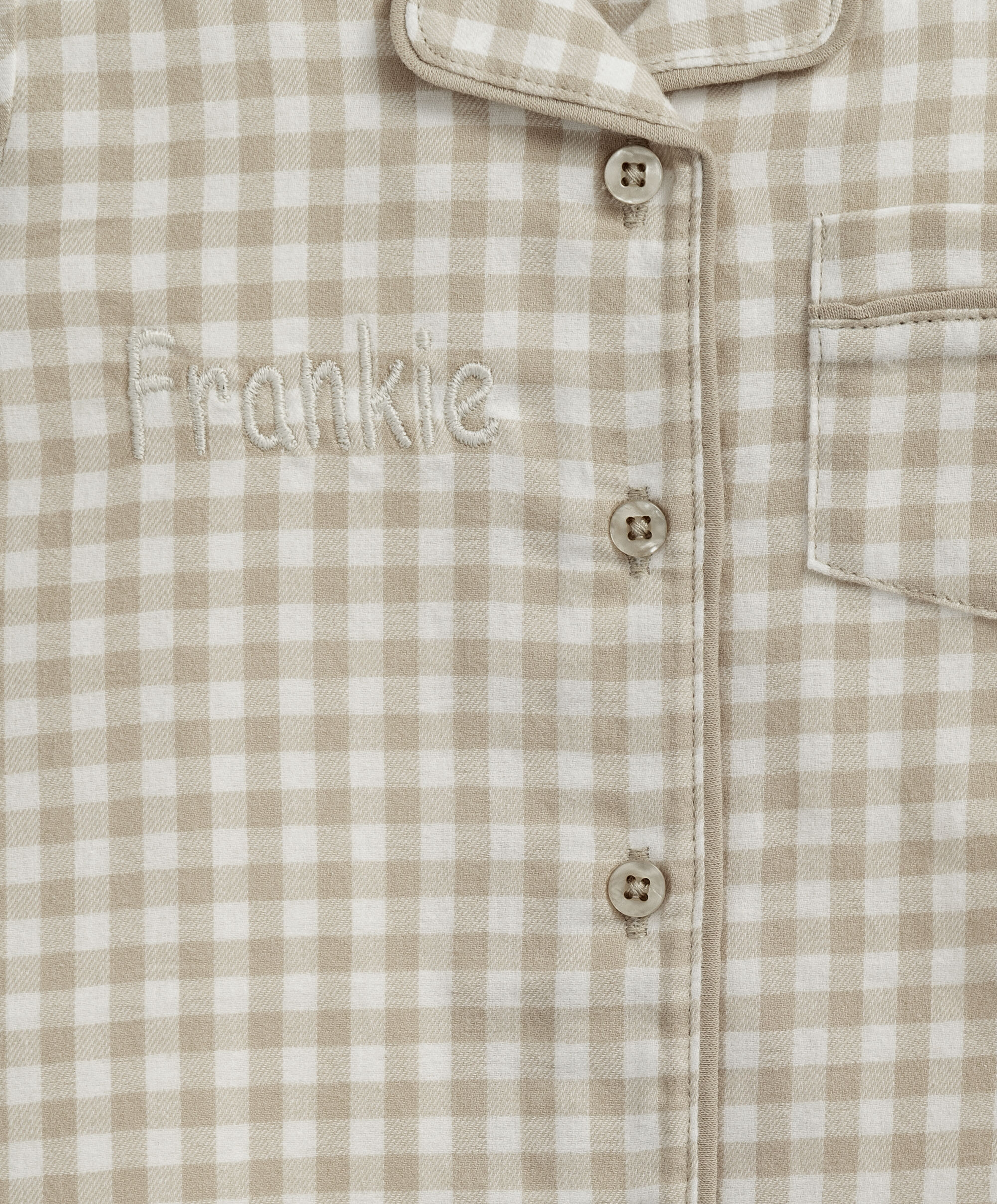 Sand Check Woven Pyjamas image number 5