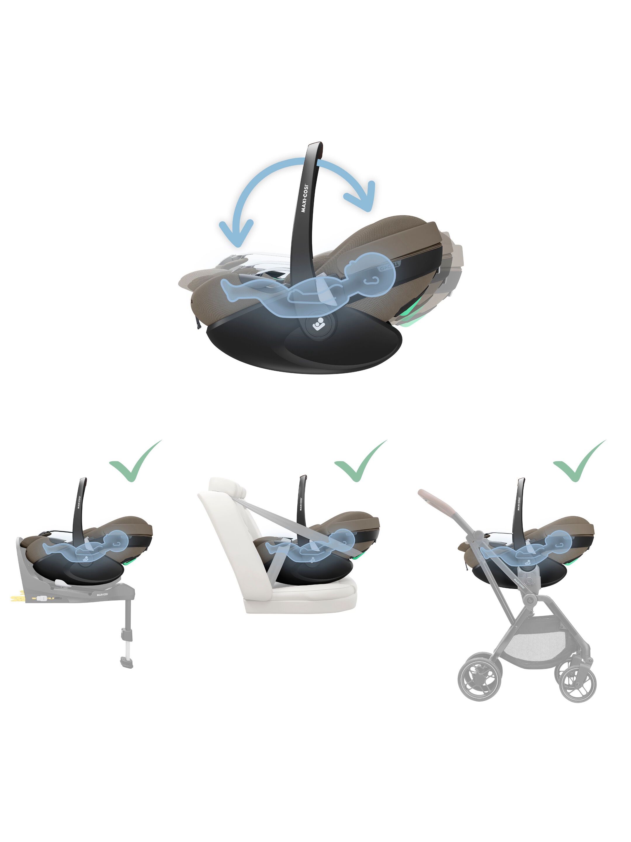 Maxi-Cosi Pebble 360 Pro&sup2; Infant Car Seat - Twillic Truffle image number 5
