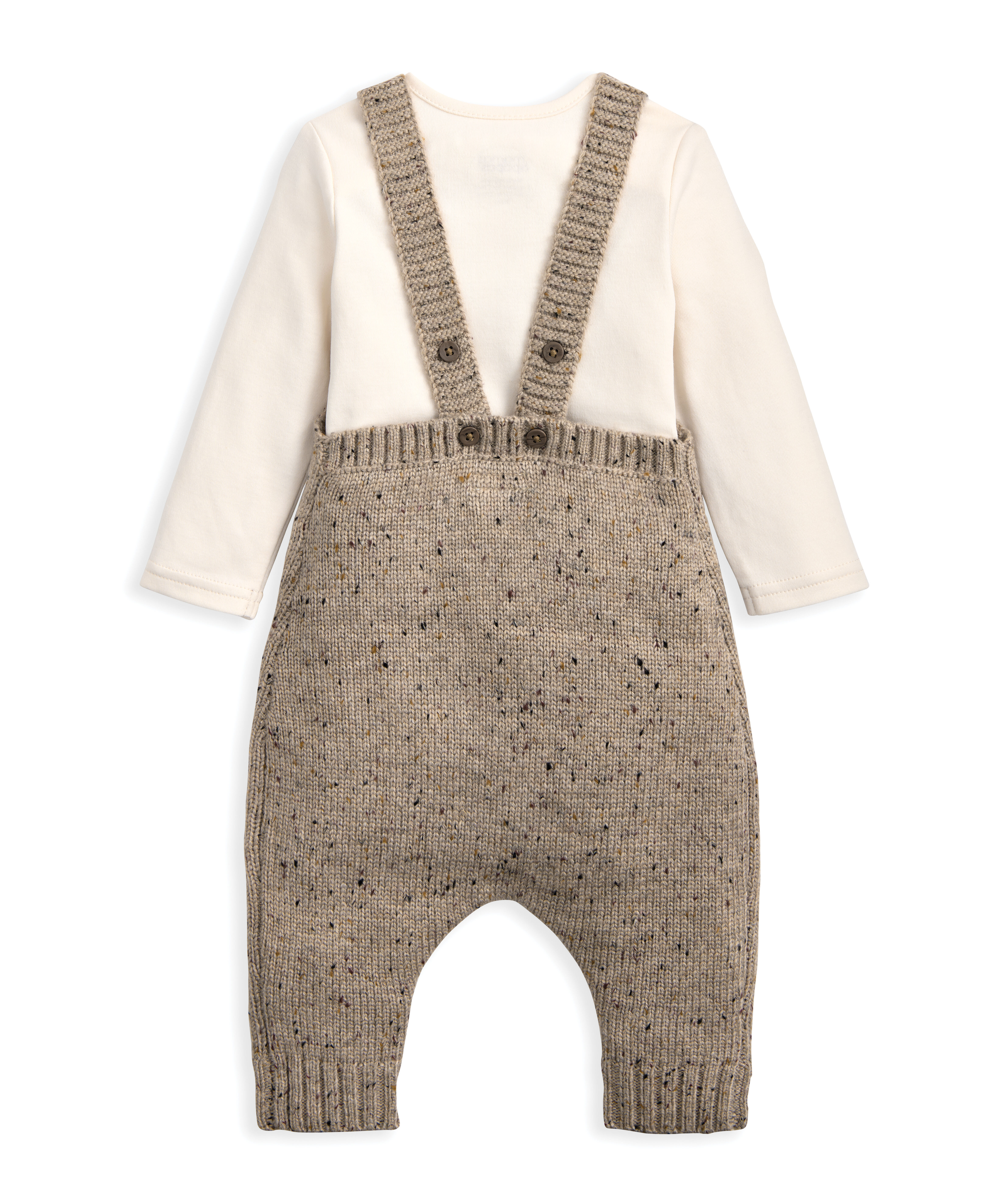 Knitted Bear Dungarees & Bodysuit Set (2 Pieces) image number 3