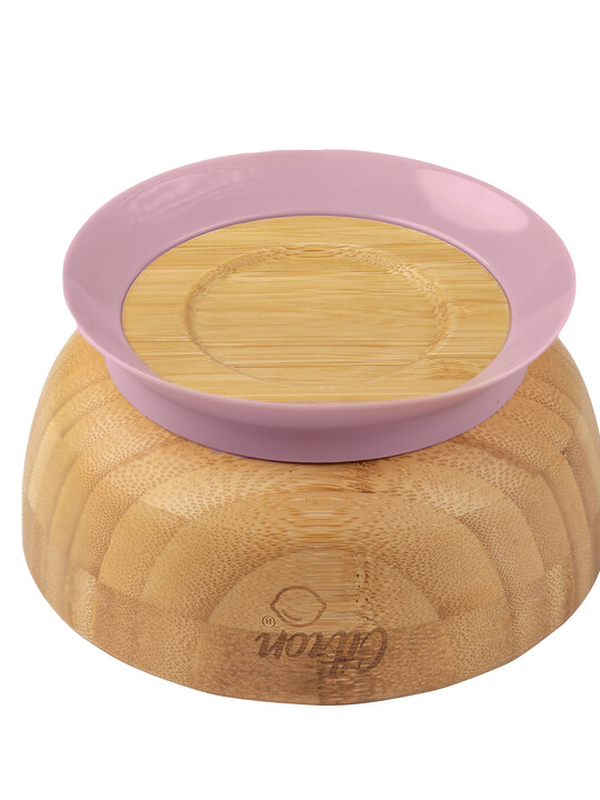 Citron Organic Bamboo Bowl 300ml Suction + Spoon Blush Pink image number 2