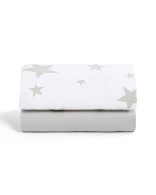 2 Pack Crib Fitted Sheets - Stars
