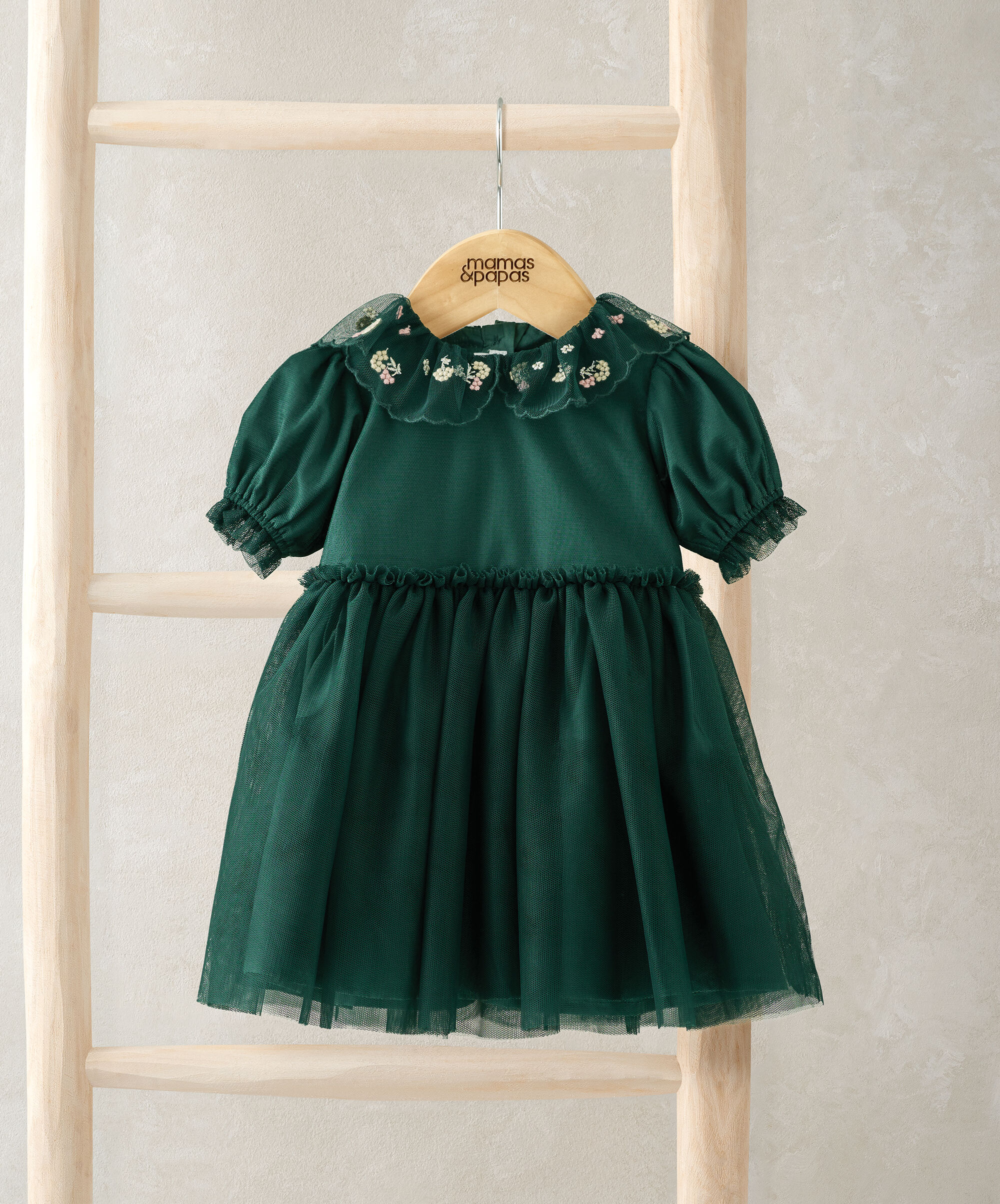 Deep Green Mesh Tulle Dress