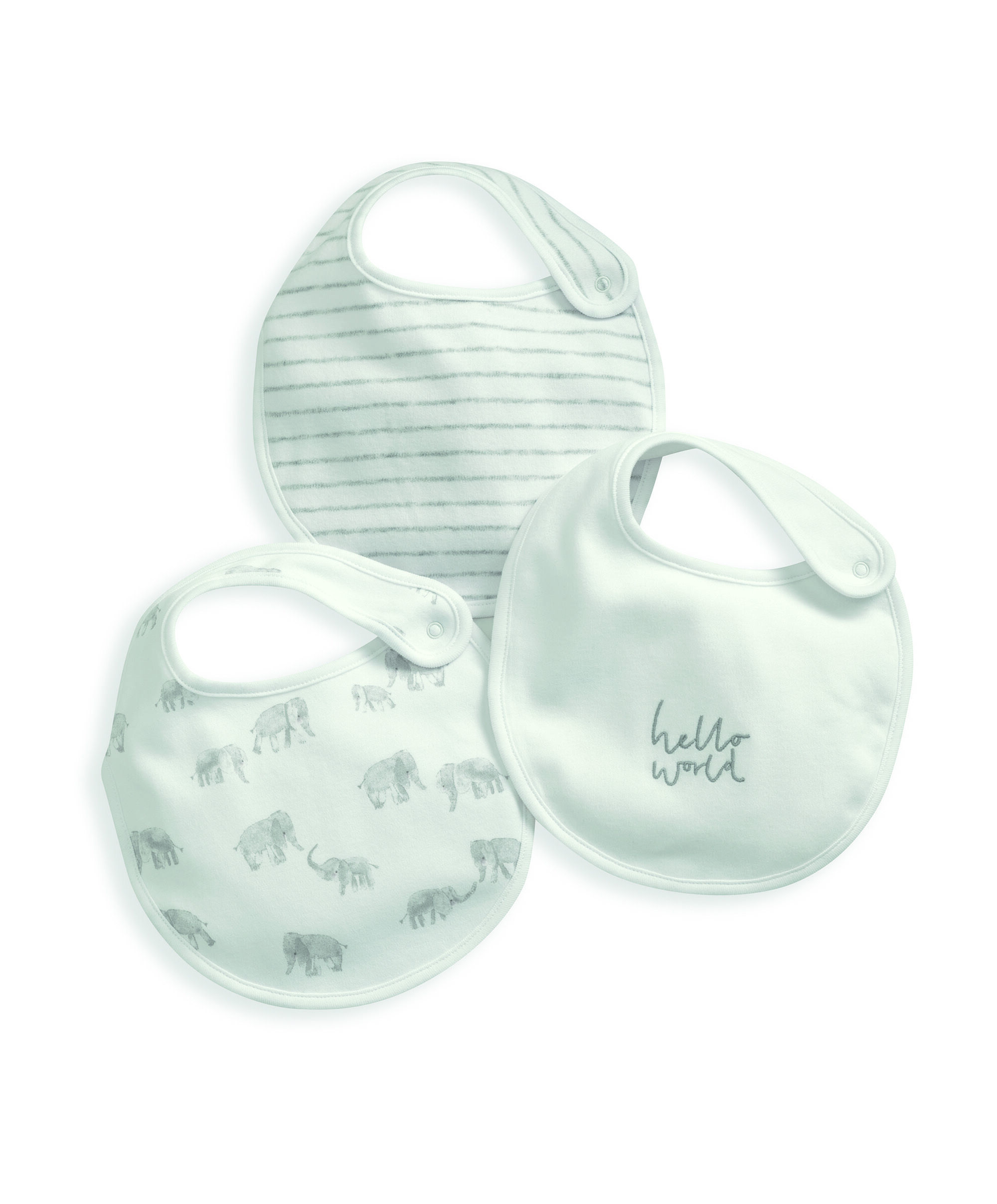 3 pack Elephant Bib Set