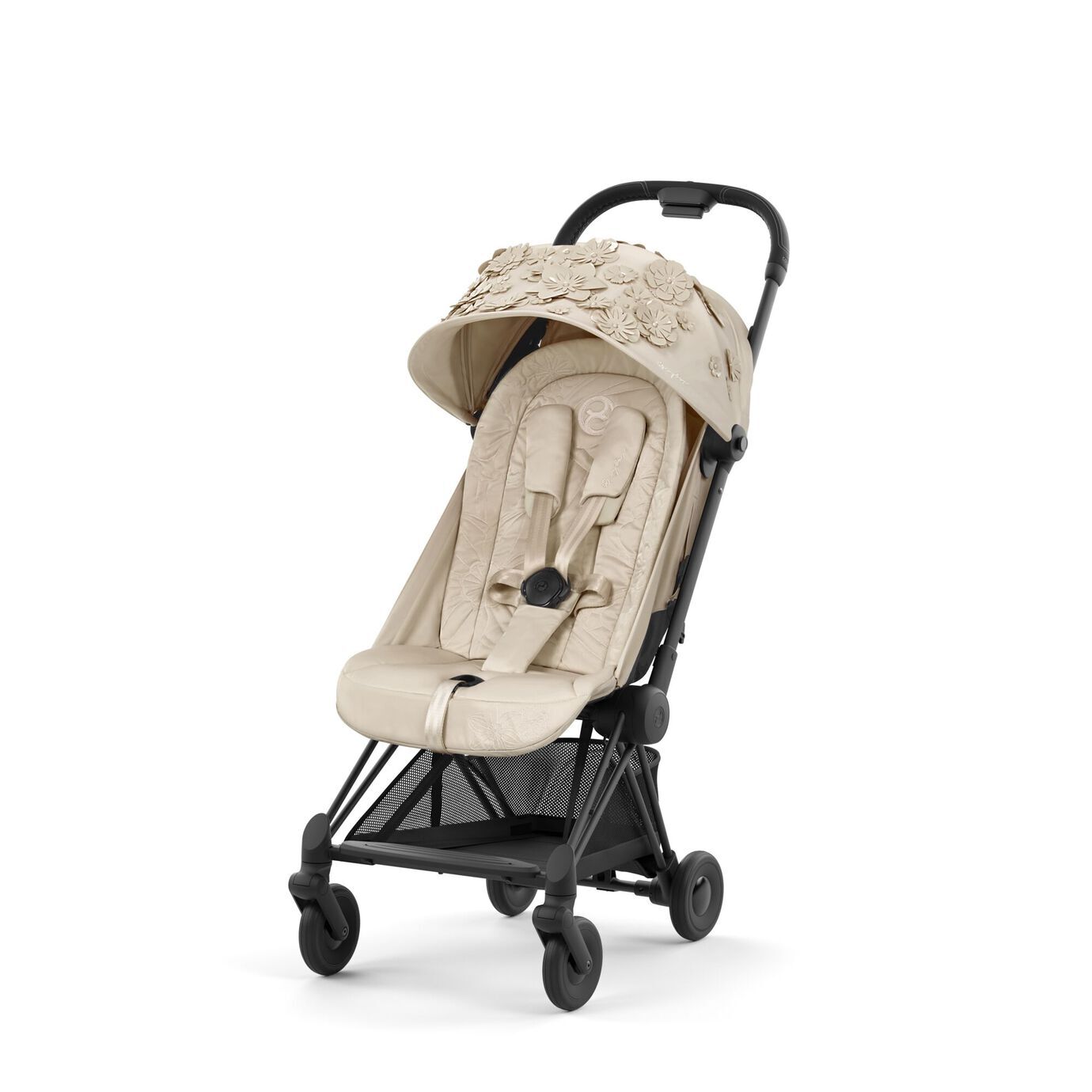 Cybex Coya  Simply Flowers Cabin Approved Stroller Beige with Matte Black Frame image number 1