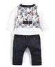 Navy Floral Waistcoat, Shirt, Tie & Trousers Set image number 2