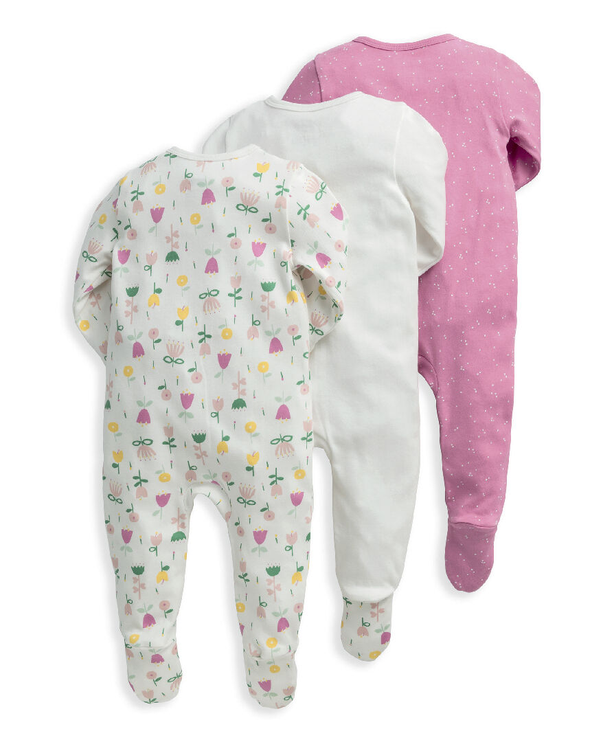 Modern Floral Sleepsuits 3 Pack image number 2