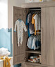 Franklin 2 Door Kids Wardrobe with Drawer - Grey Wash image number 2