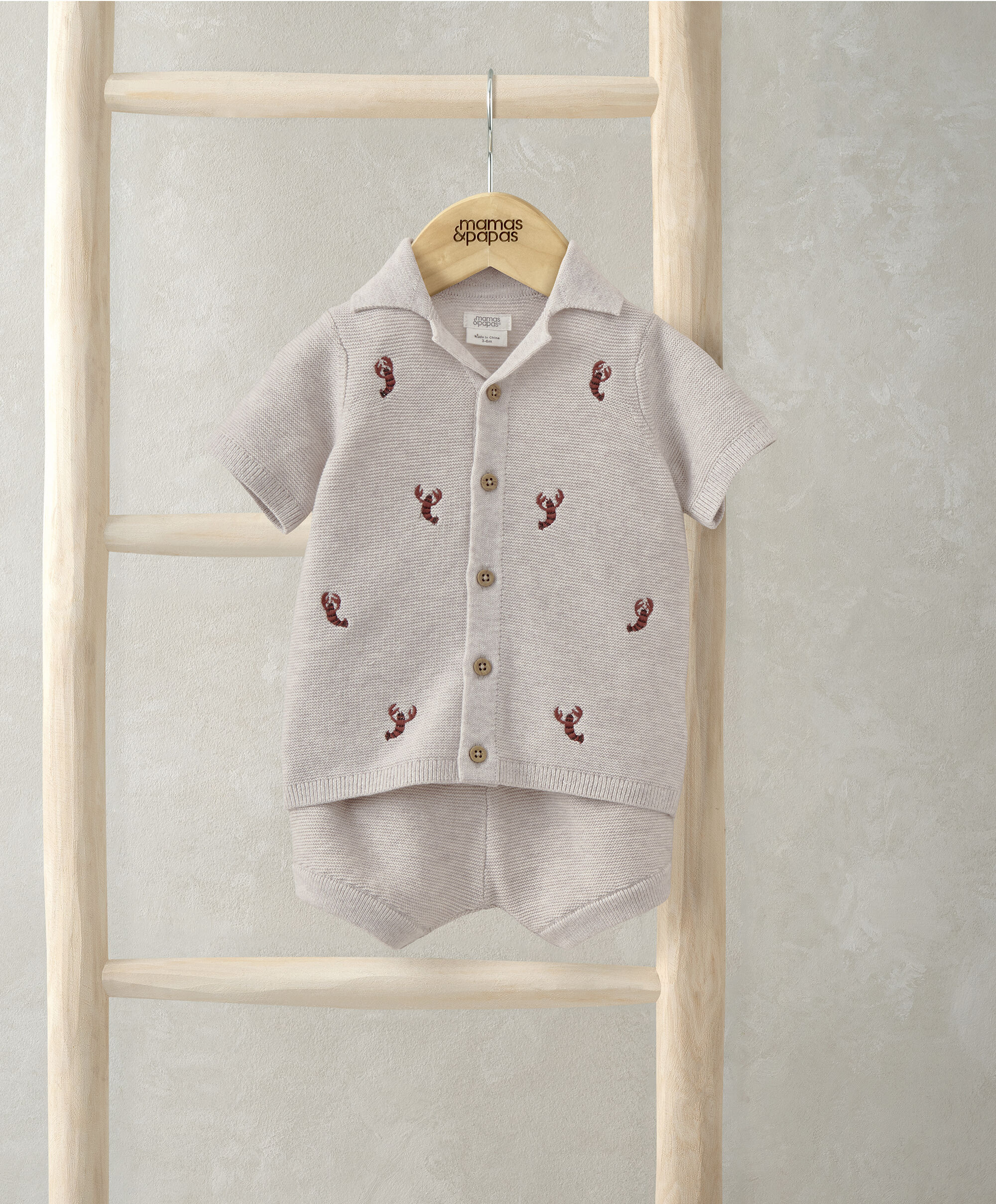 Knitted Lobster Shirt & Shorts image number 1