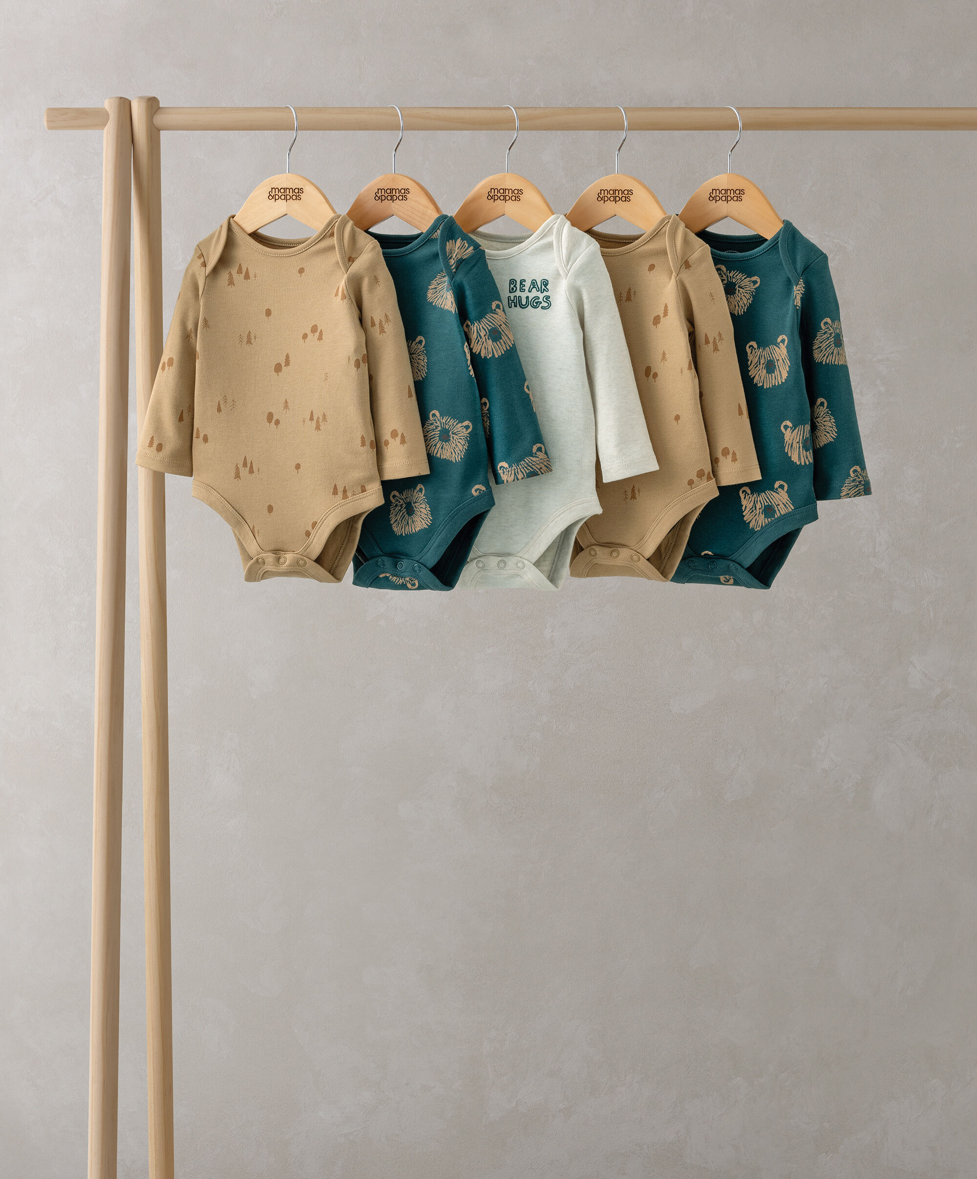 Bear Long Sleeve Bodysuits (Pack of 5)