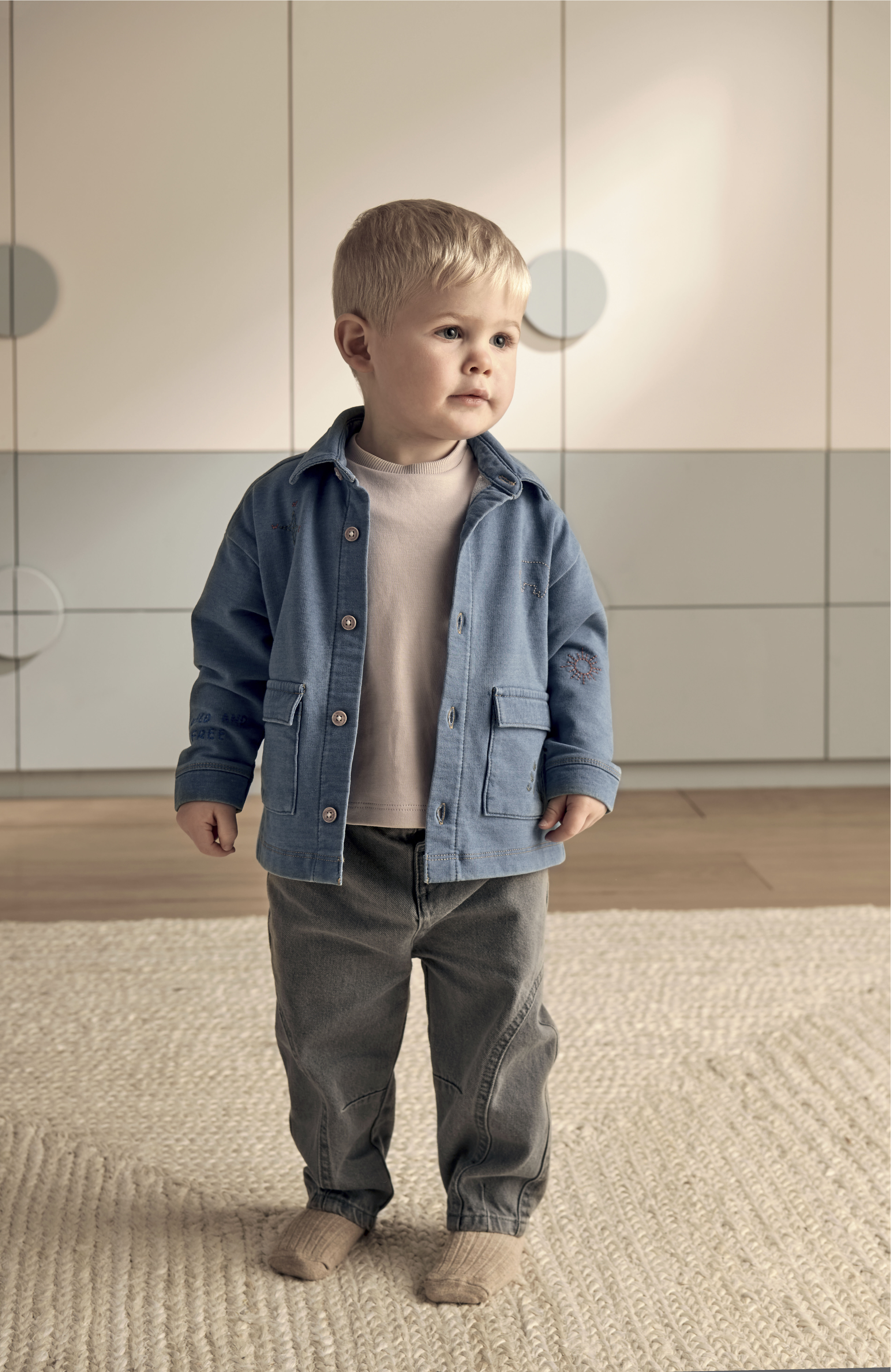 Denim Shacket & T-Shirt