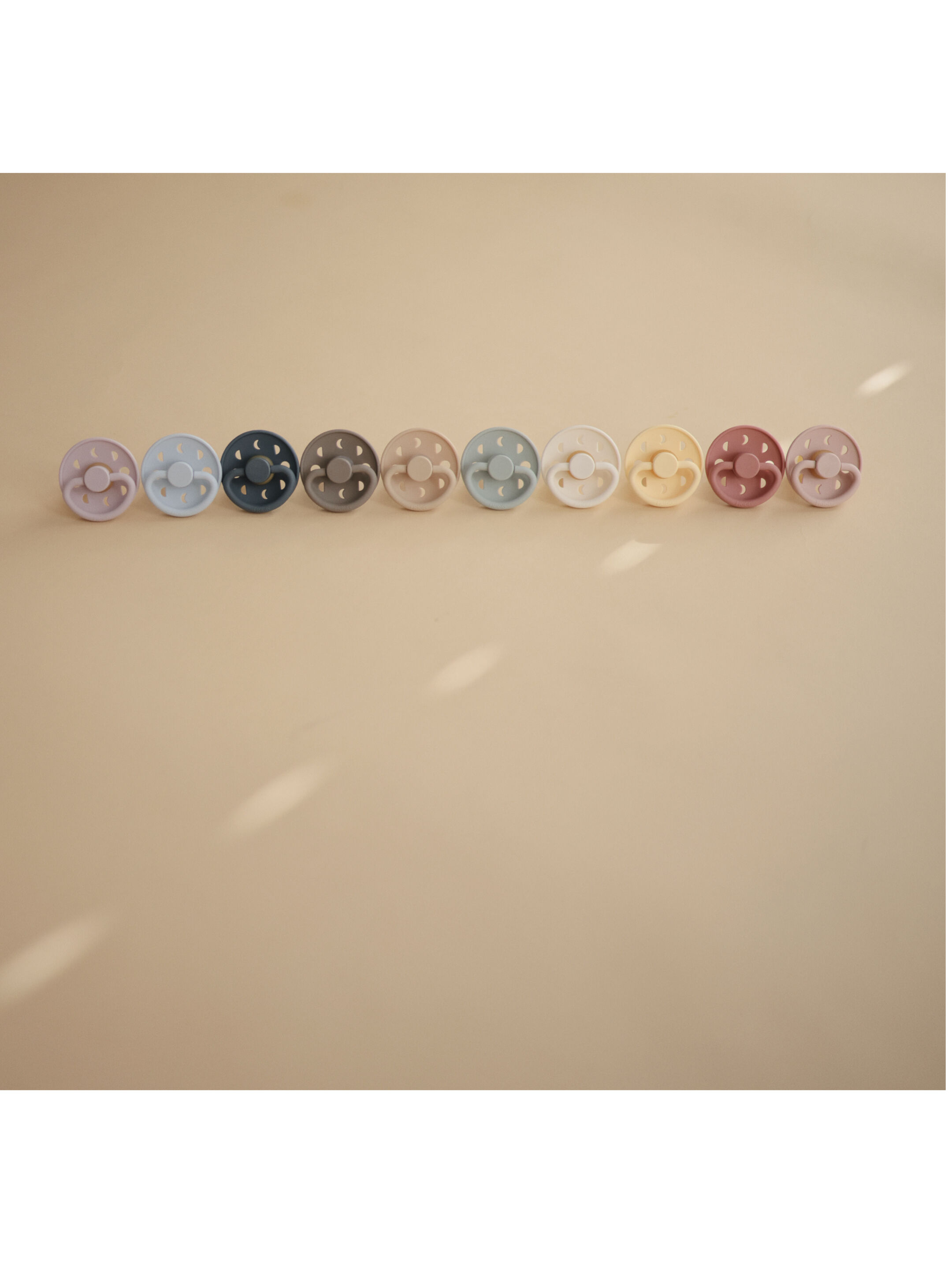 FRIGG Moon Phase Silicone Baby Pacifier 6-18M 2-Pack Stone Blue Night/Cream Night - Size 2 image number 3