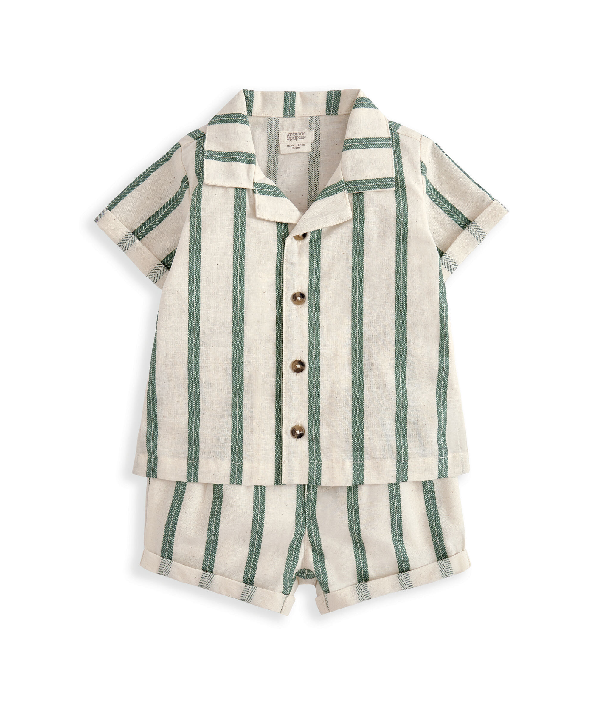 Green Shirt & Shorts Outfit Set image number 2