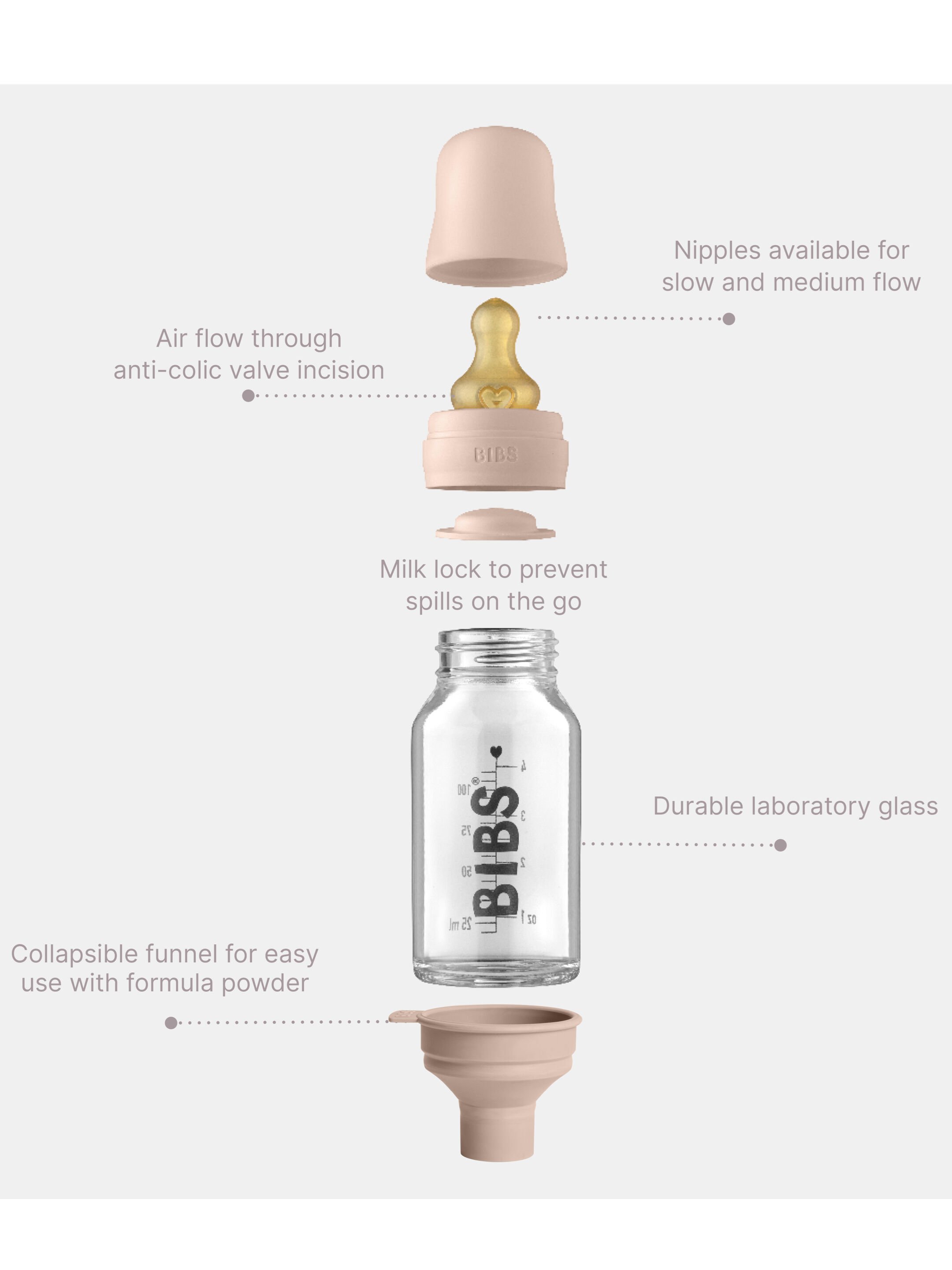 Bibs Baby Glass Bottle - Ivory (110 ml) image number 4