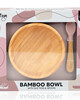 Citron Organic Bamboo Bowl 300ml Suction + Spoon Blush Pink image number 3