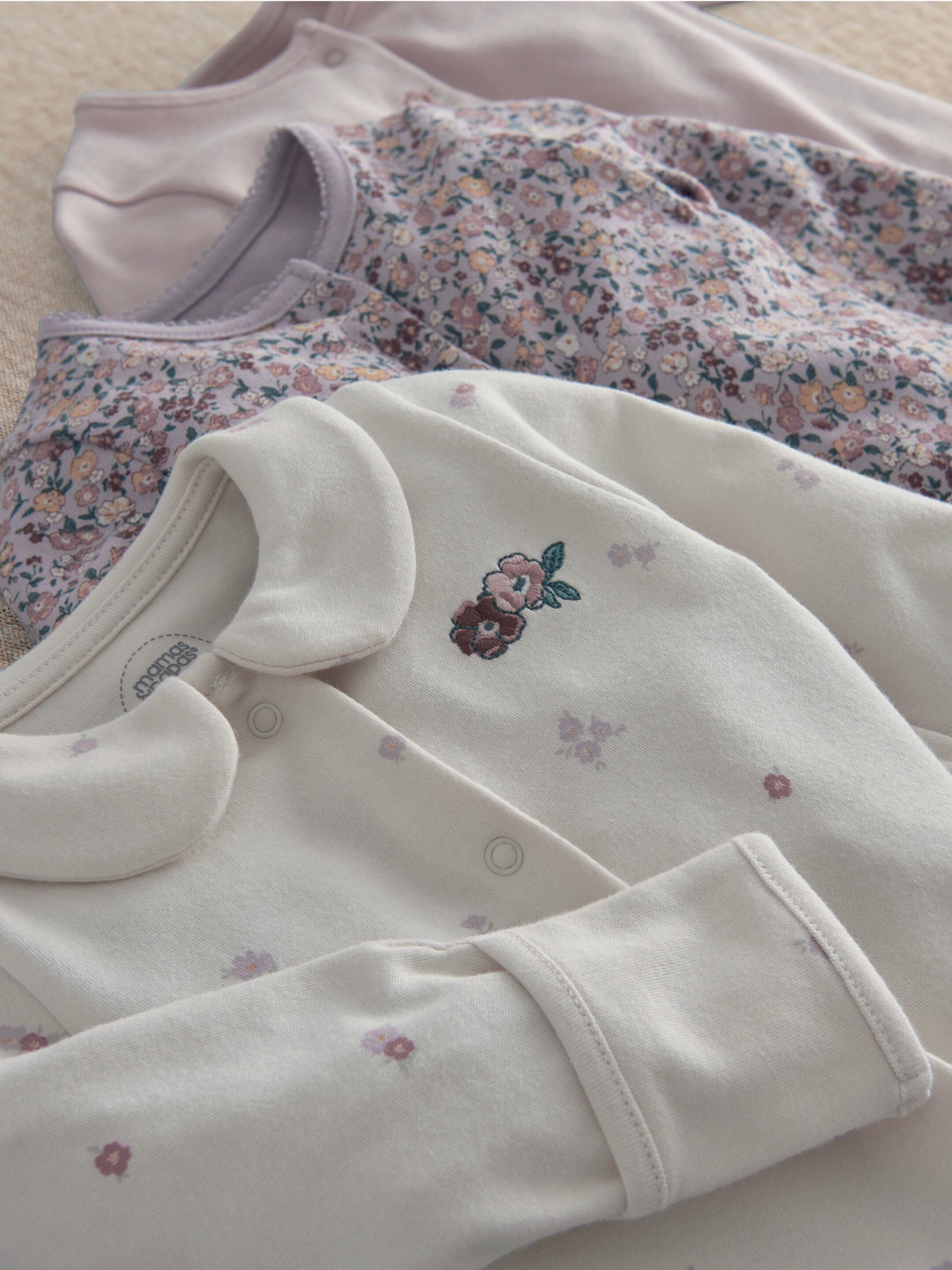 3pk Vintage Floral Sleepsuits image number 4