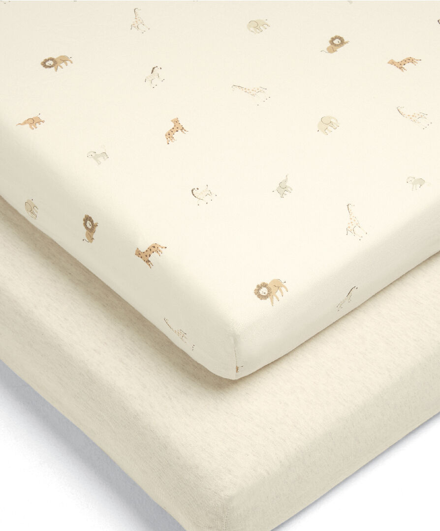 Safari & Marl Fitted Sheets - Multipack Of 2 image number 1