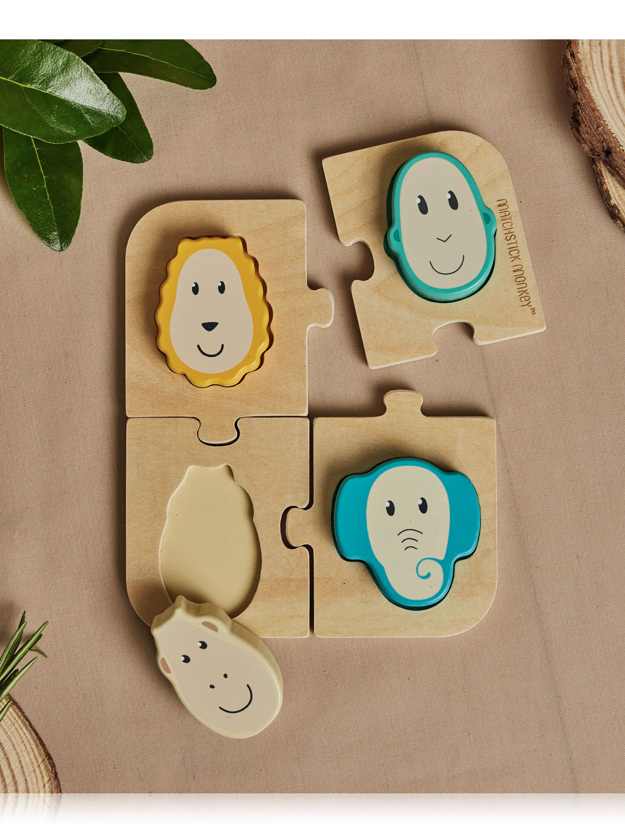 Matchstick Monkey Animal Puzzle & Matching Game