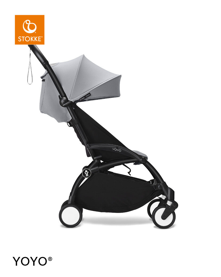 Stokke YOYO&sup3; Black Frame with 6+ Color Pack &ndash; Air France Blue & Cup Holder (3 Pieces)