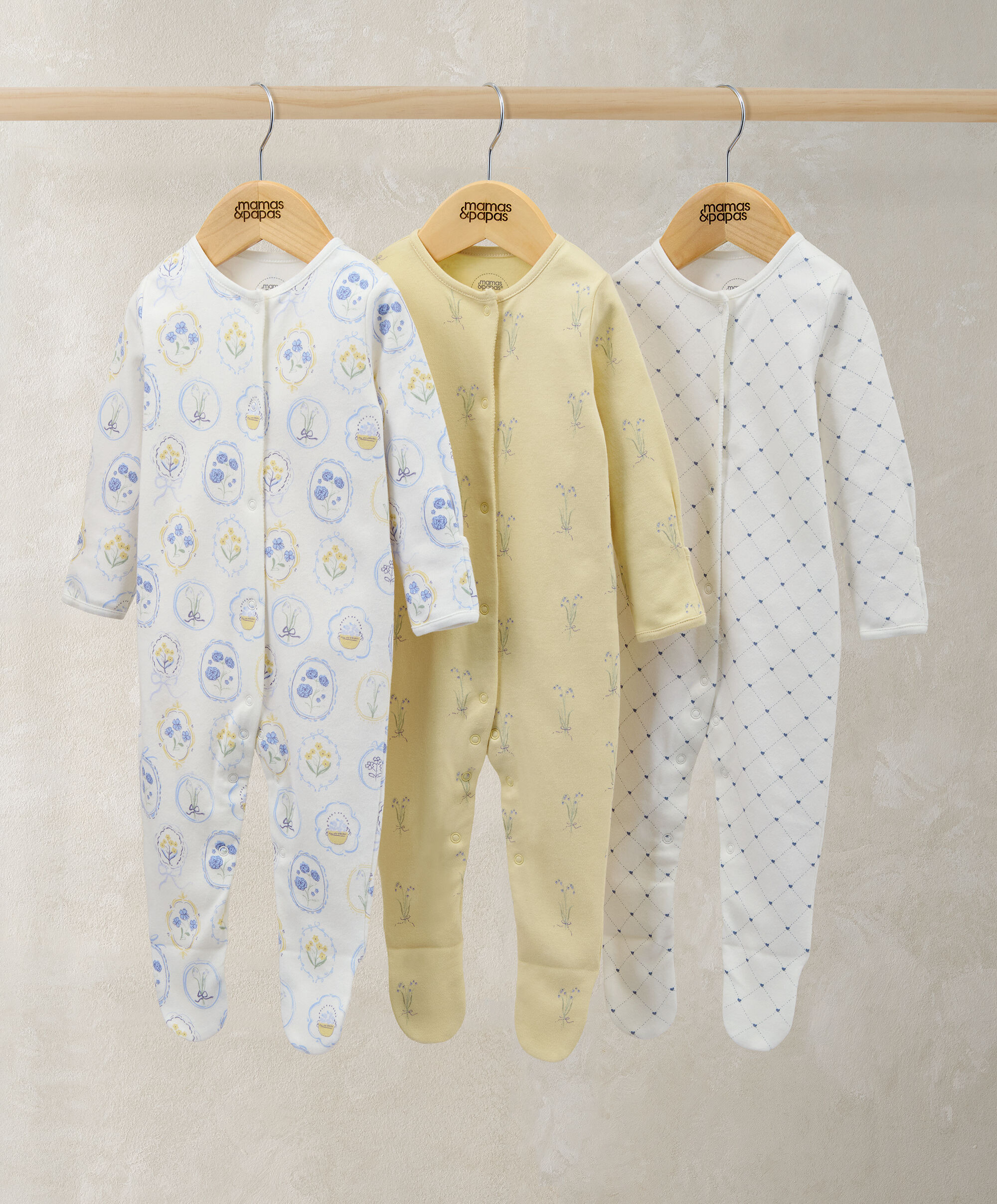 Sleepsuits (Pack of 3) - Coordinating Designs