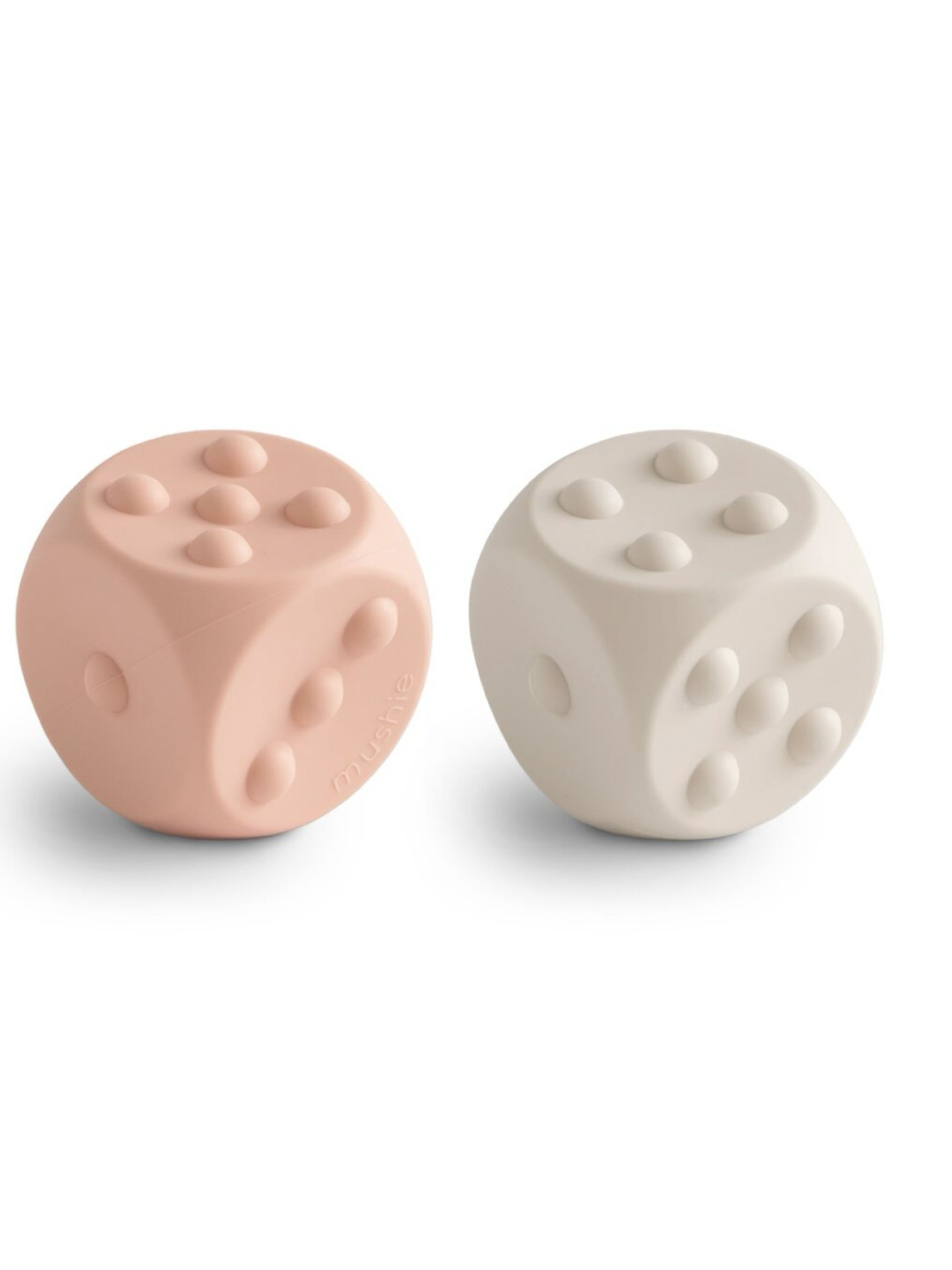 Mushie Dice Press Toy (set of 2) Blush/Shifting Sand image number 1