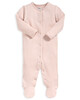 Organic Pink Ribbed Sleepsuit image number 1