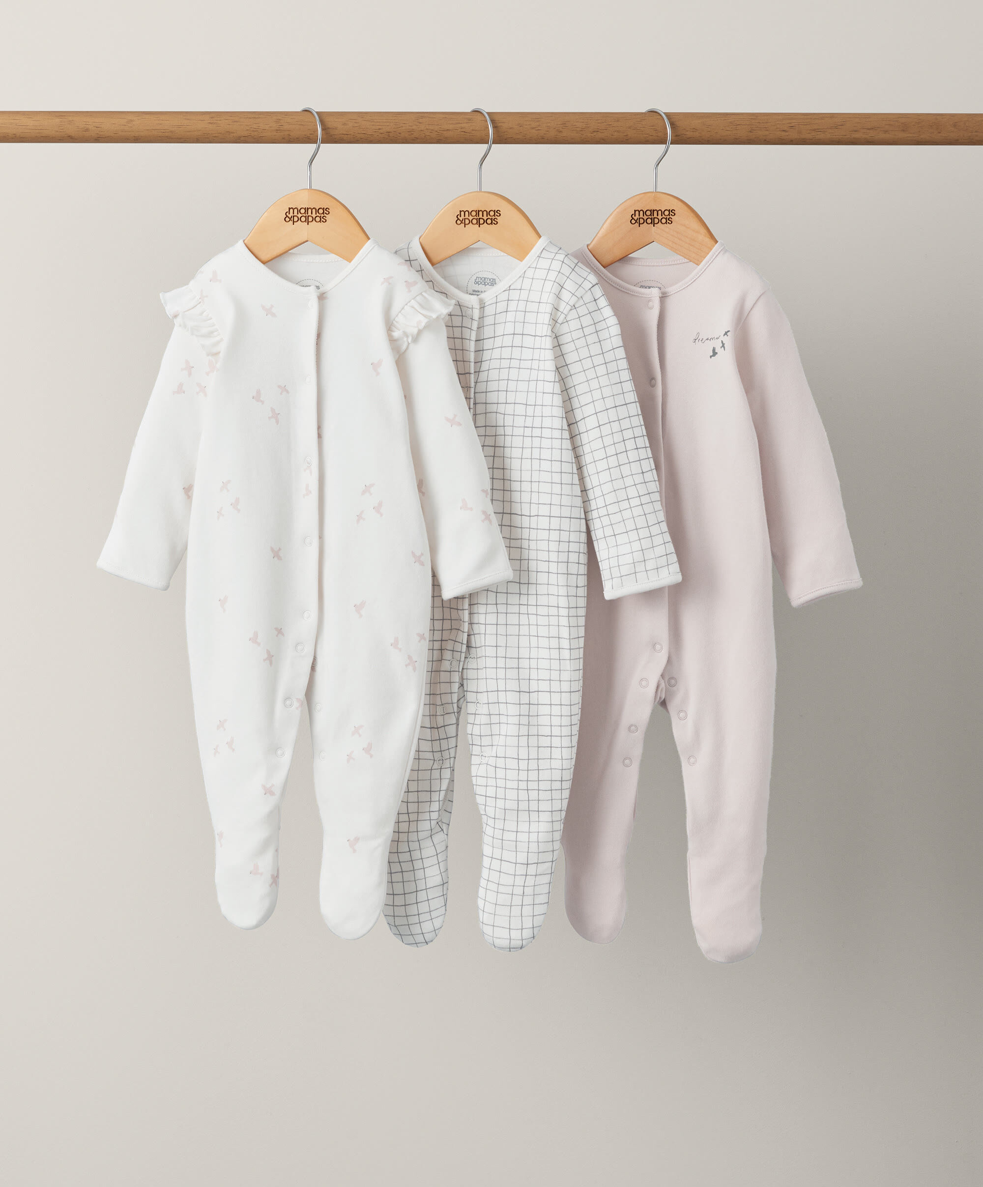 3 pack Flock Sleepsuits image number 1